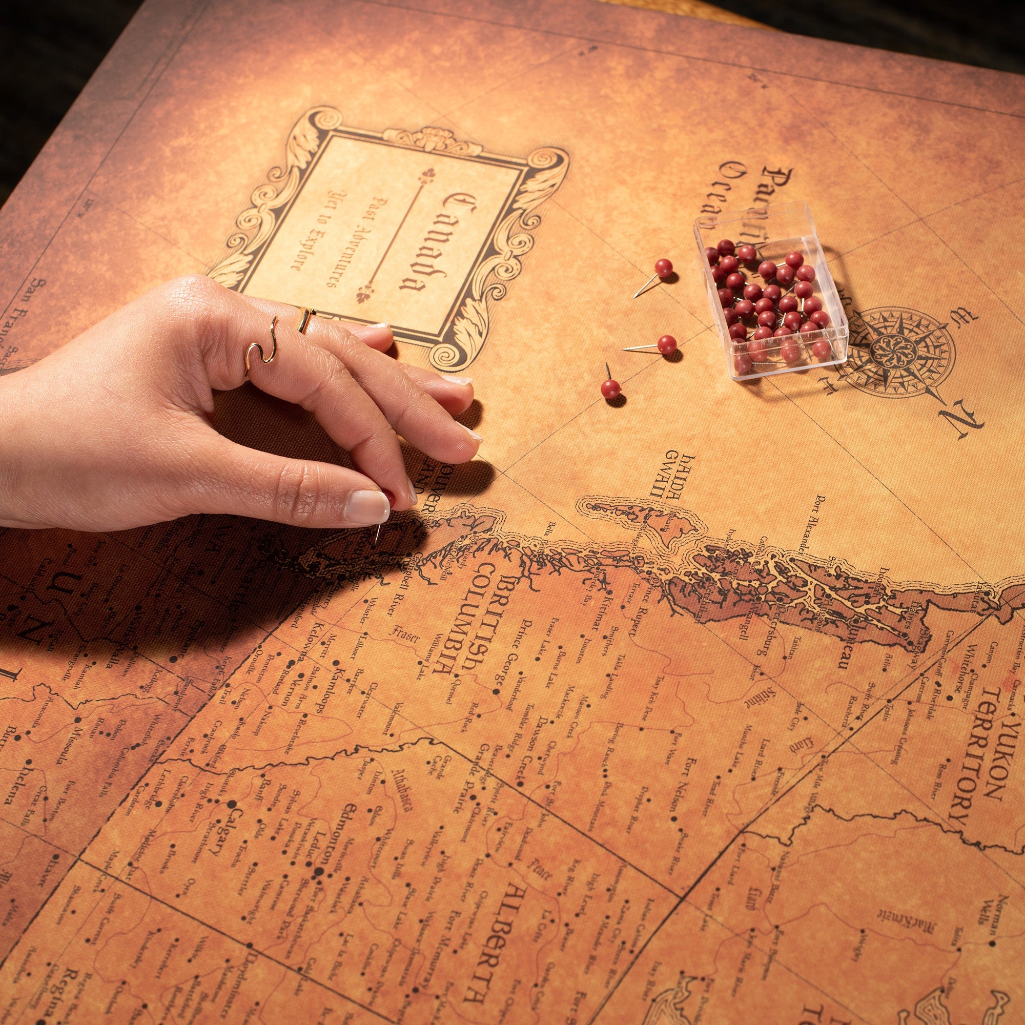 Push Pin Canada Map (Pin Board) - Golden Aged CM Pin Board