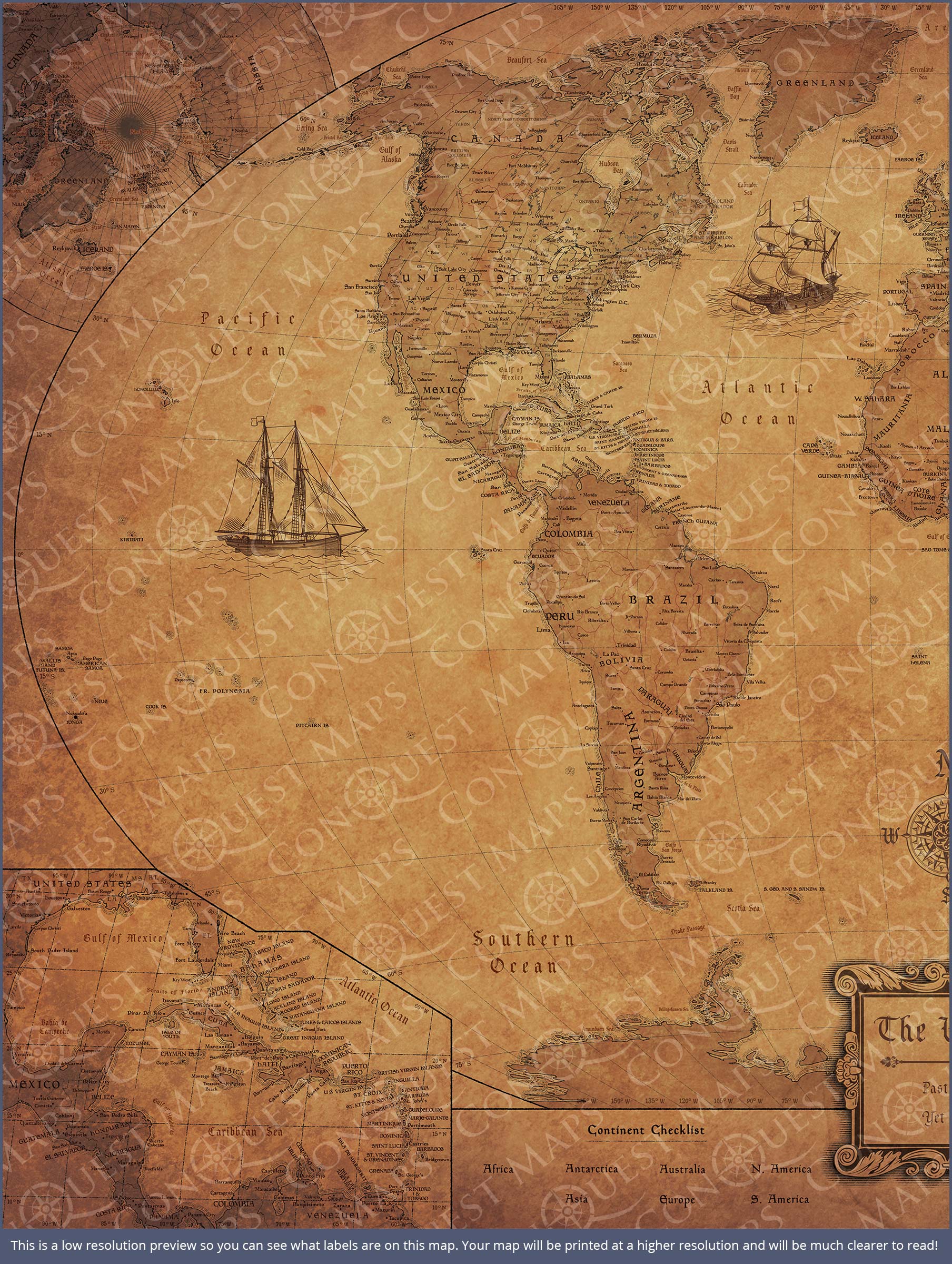 Push Pin World (Winkel Tripel) Map (Pin Board) - Golden Aged CM Pin Board