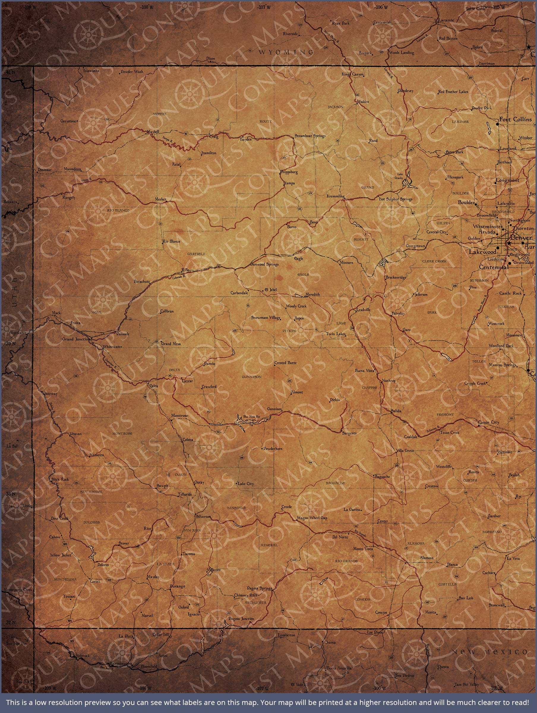 Push Pin Colorado Map (Pin Board) - Golden Aged CM Pin Board