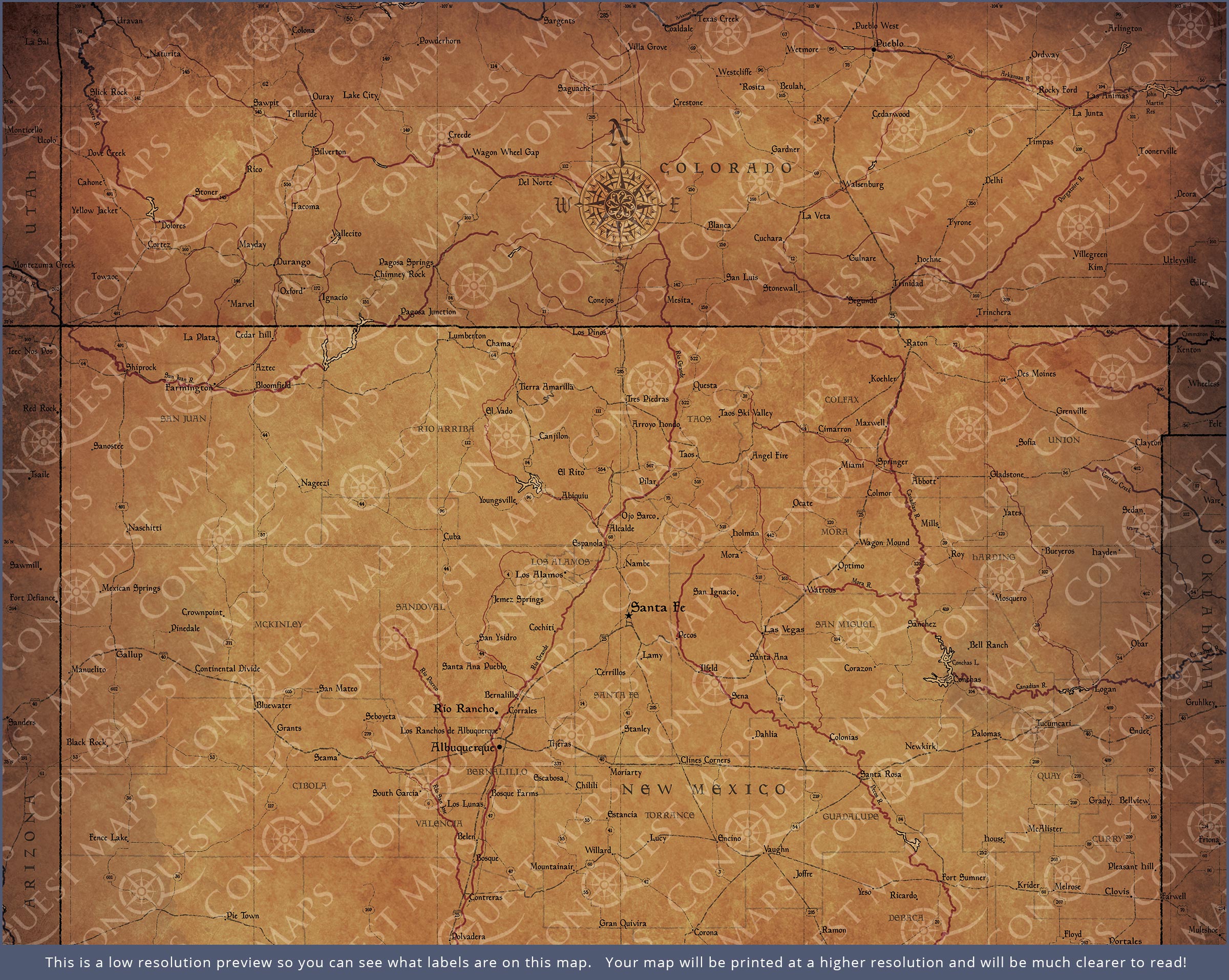 Push Pin New Mexico Map (Pin Board) - Golden Aged CM Pin Board