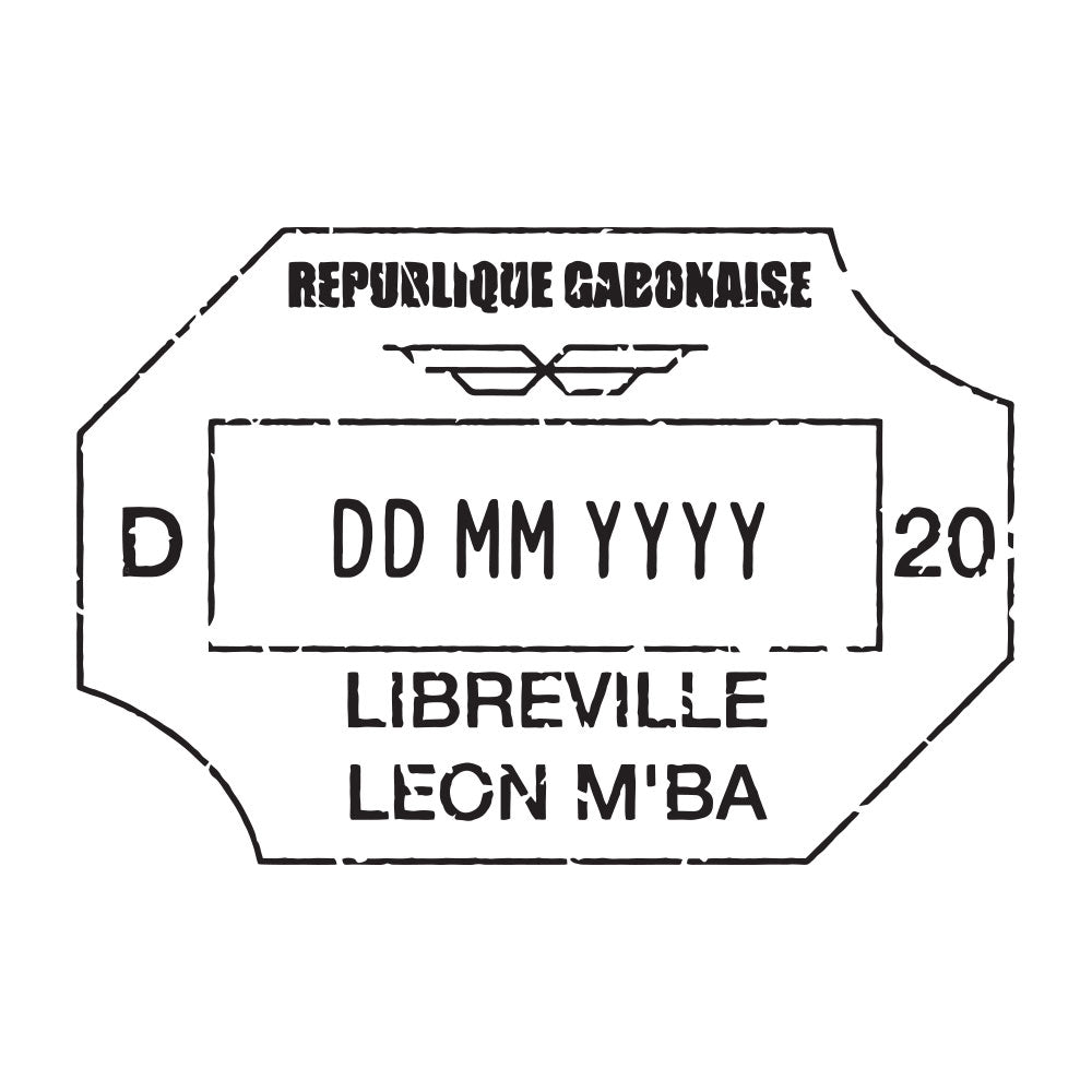 Passport Stamp Decal - Gabon Conquest Maps LLC