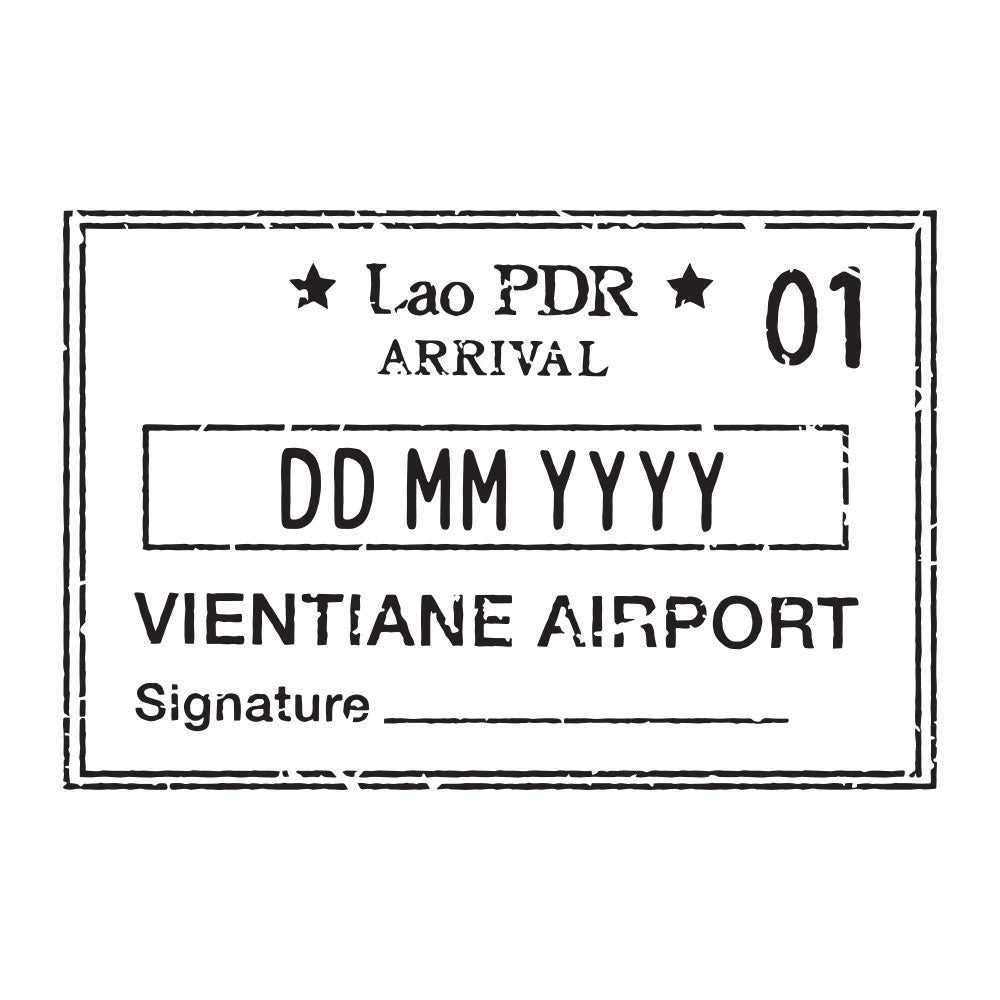 Passport Stamp Decal - Laos Conquest Maps LLC