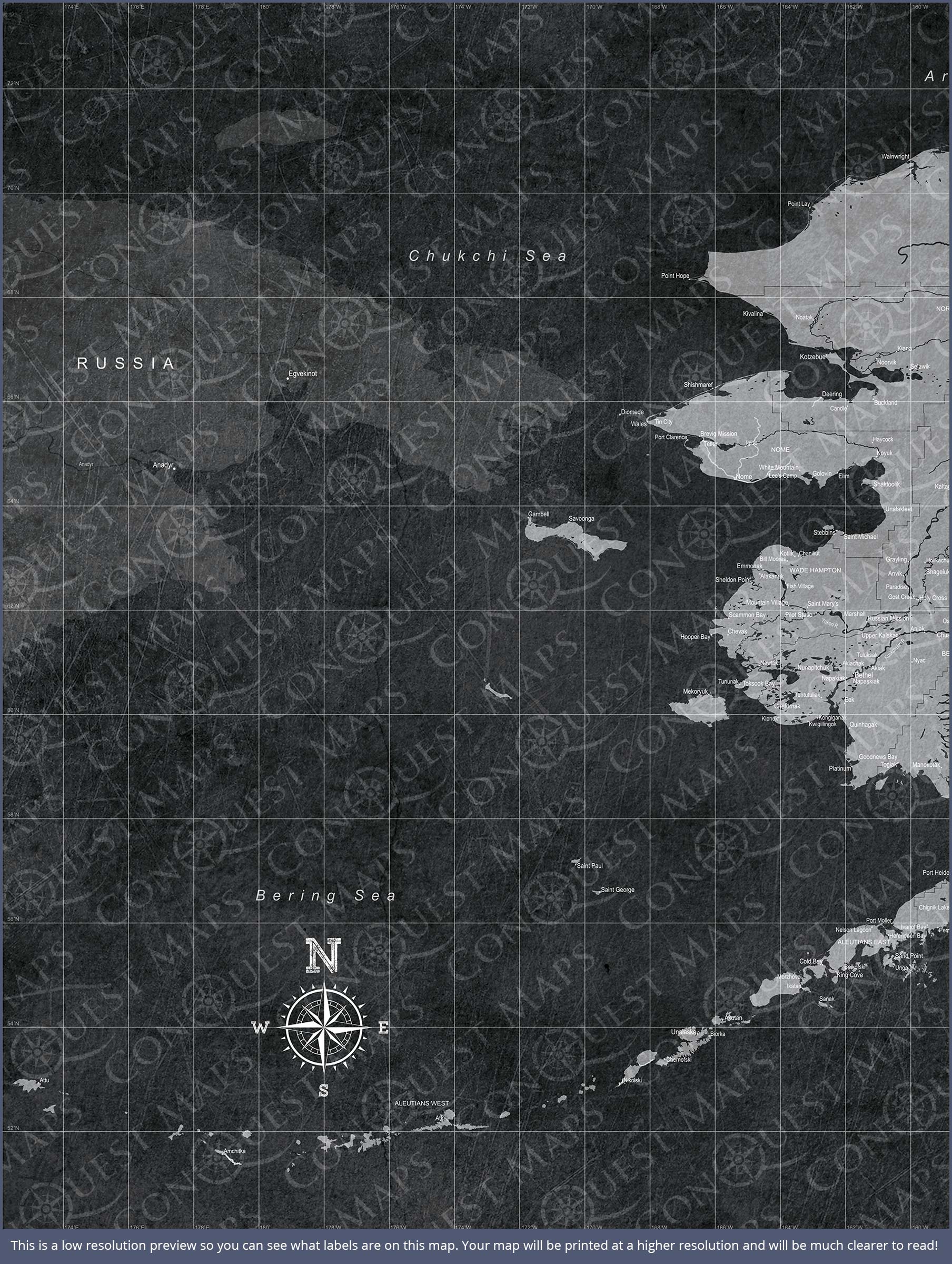 Push Pin Alaska Map (Pin Board) - Modern Slate CM Pin Board
