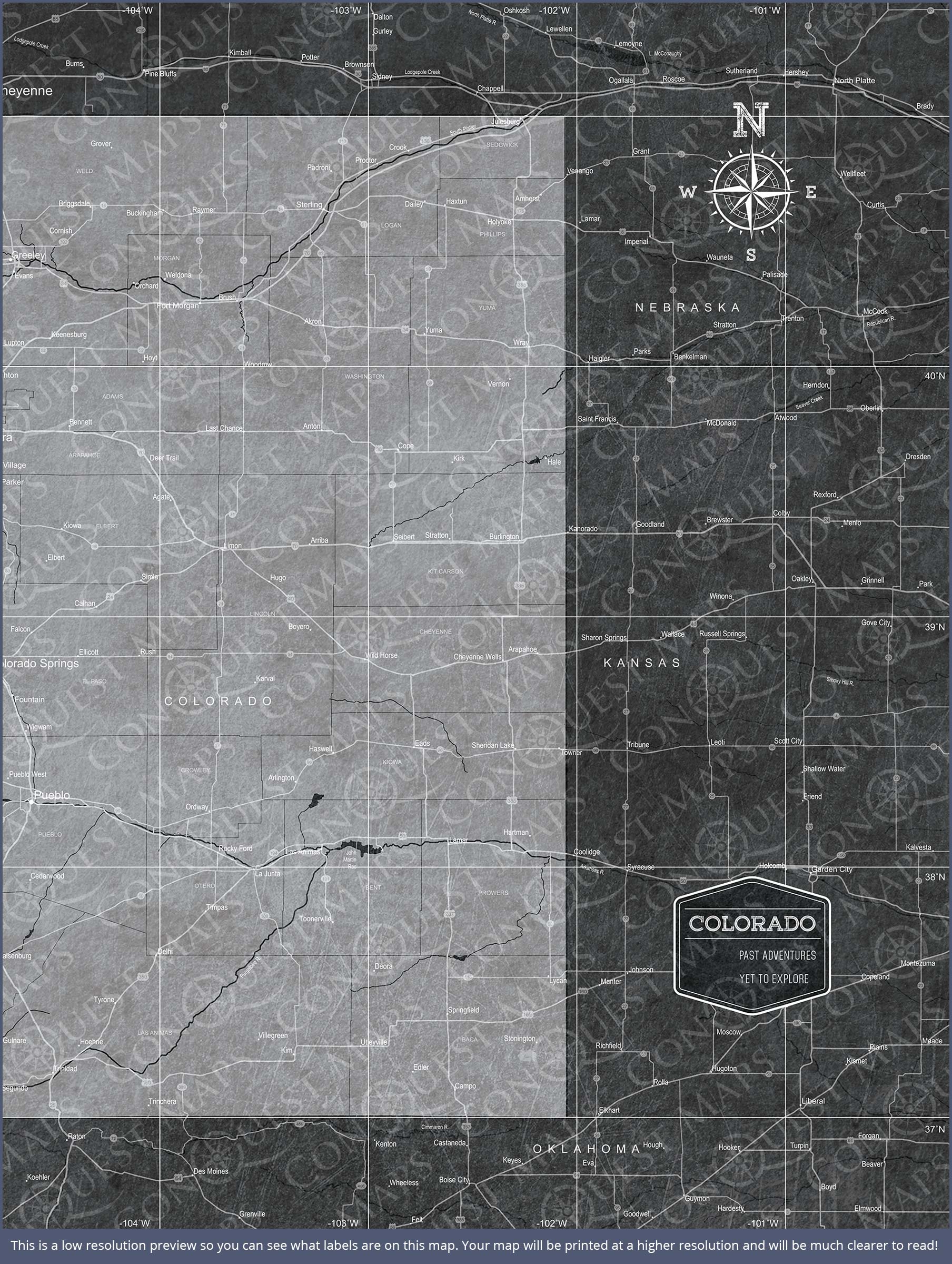 Push Pin Colorado Map (Pin Board) - Modern Slate CM Pin Board