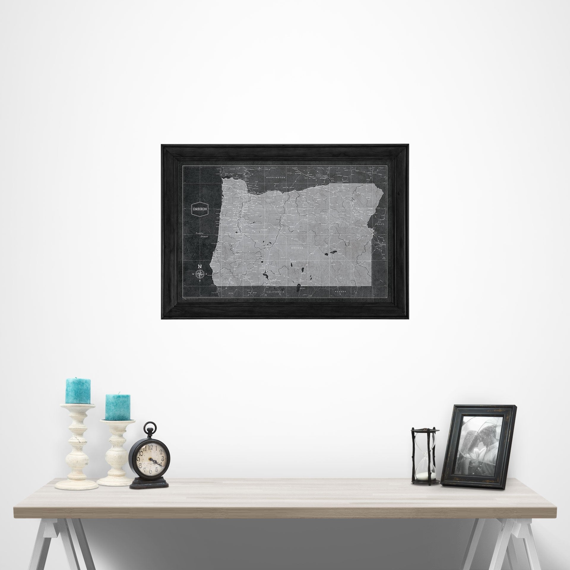 Push Pin Oregon Map (Pin Board) - Modern Slate CM Pin Board