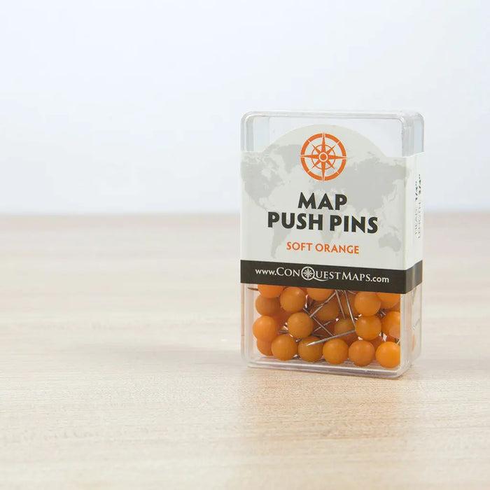 Map Push Pins: Soft Orange - Matte Finish CM Push Pins