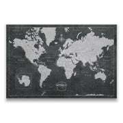 Modern Slate - Push Pin World Map Pin Board - Not Personalized CM Pin Board