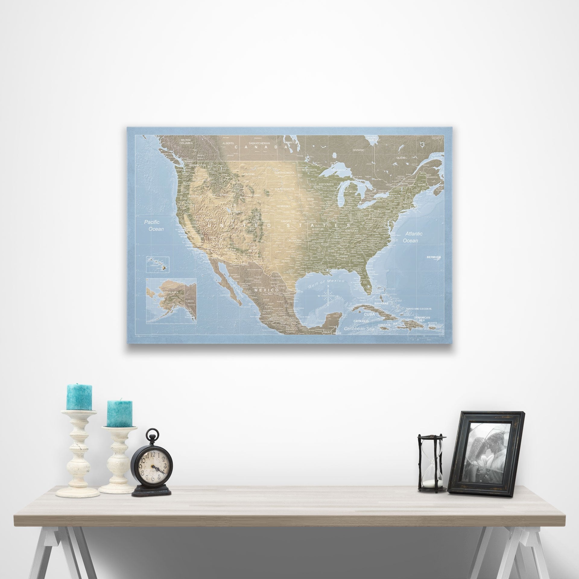 USA Map Poster - Natural Earth CM Poster