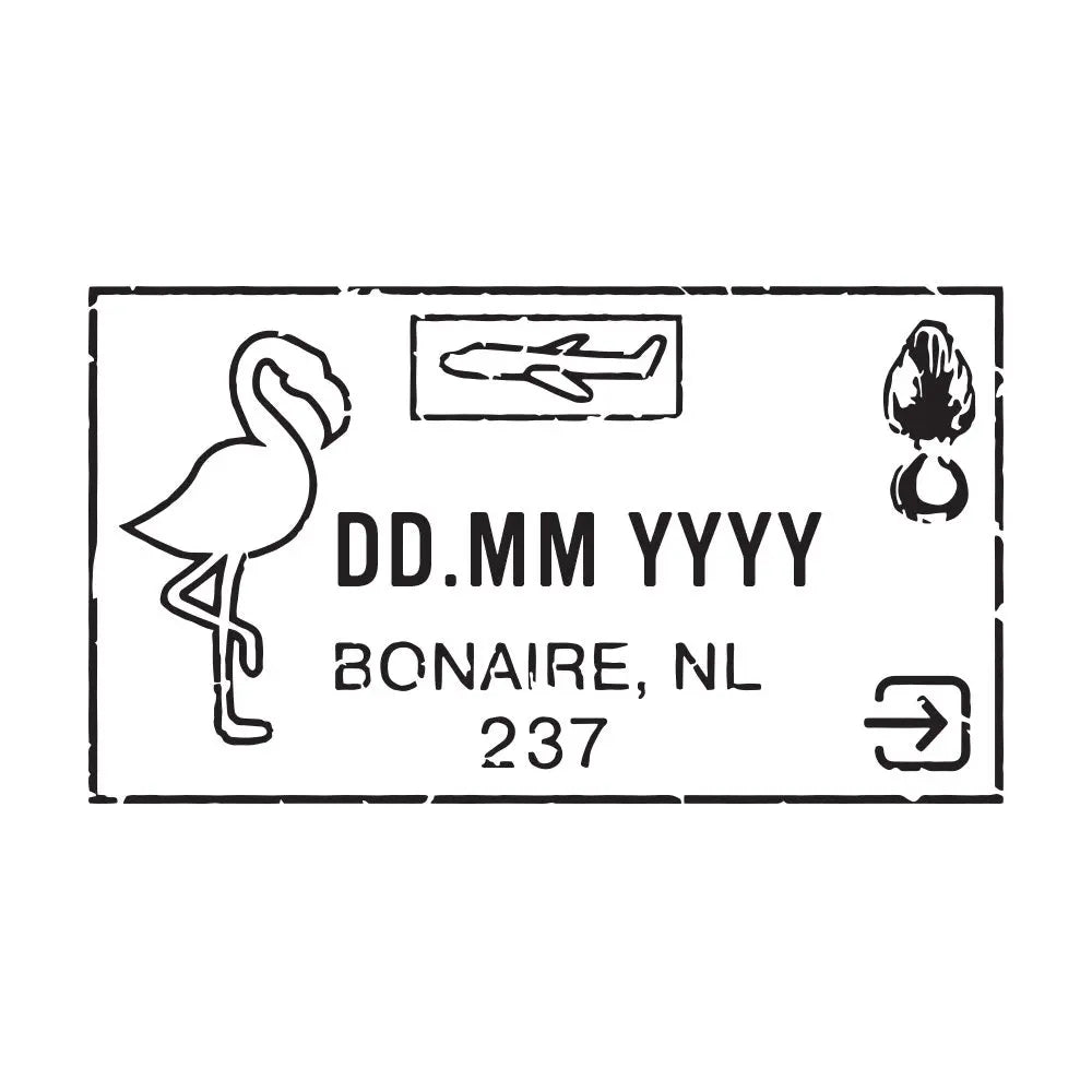 Passport Stamp Decal - Bonaire Conquest Maps LLC