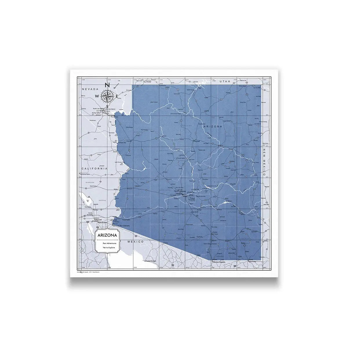 Push Pin Arizona Map (Pin Board) - Navy Color Splash CM Pin Board