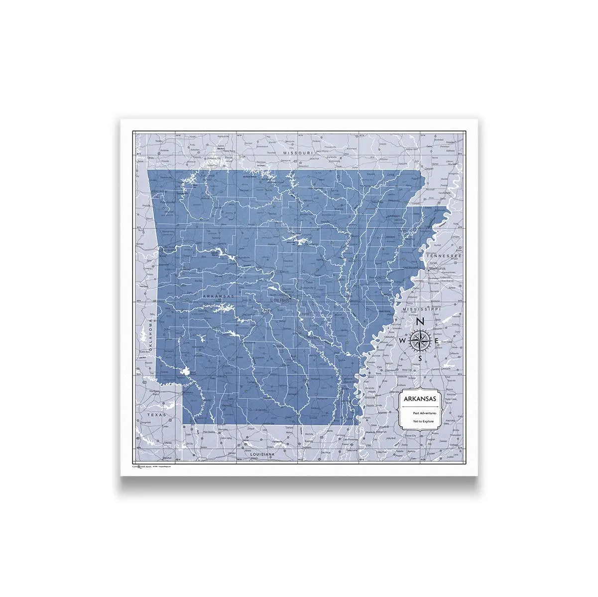 Push Pin Arkansas Map (Pin Board) - Navy Color Splash CM Pin Board