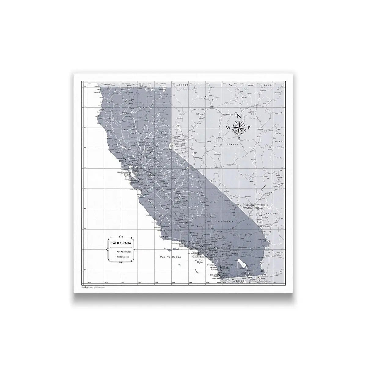Push Pin California Map (Pin Board) - Dark Gray Color Splash CM Pin Board