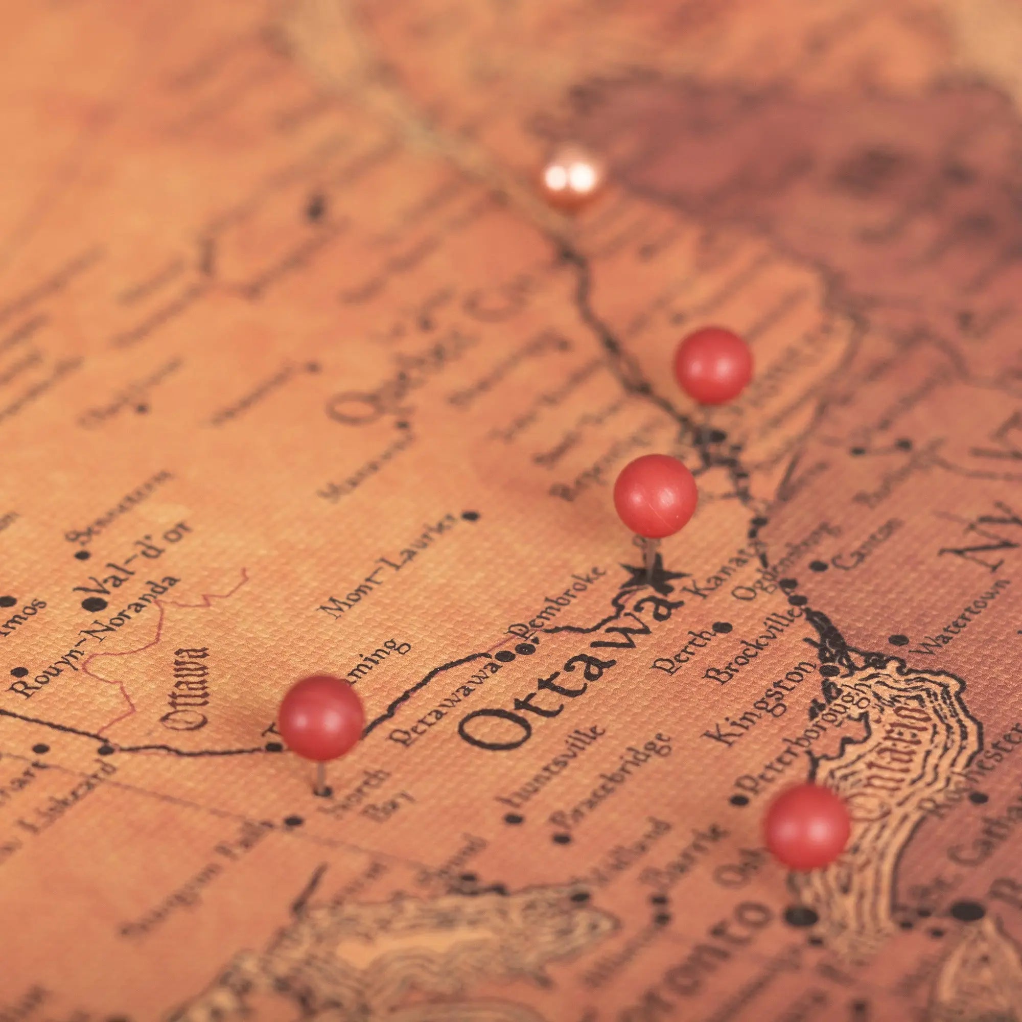 Push Pin Canada Map (Pin Board) - Golden Aged CM Pin Board