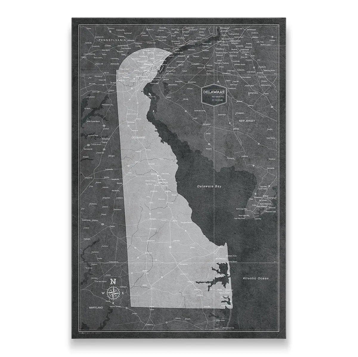 Push Pin Delaware Map (Pin Board) - Modern Slate CM Pin Board