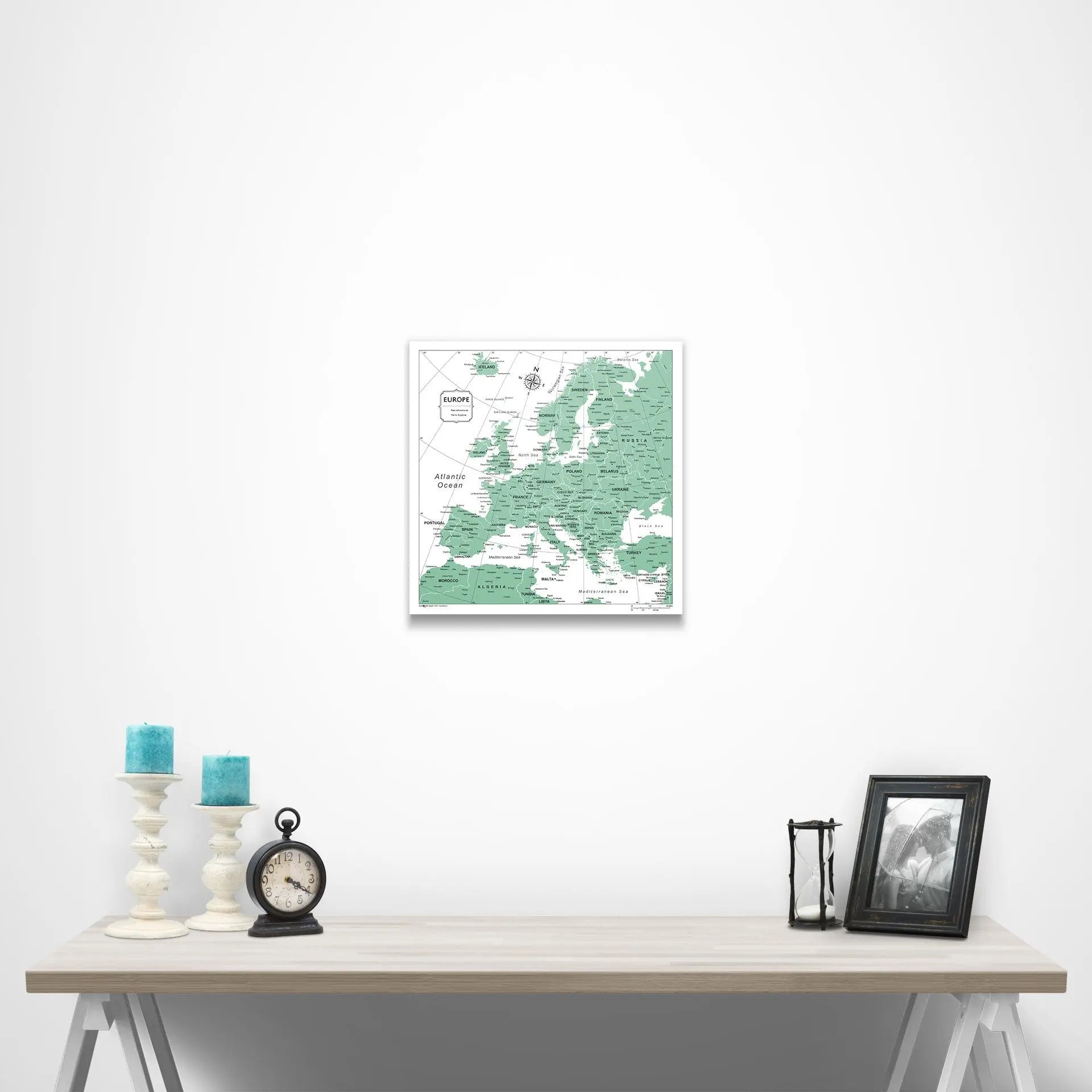 Europe Map Poster - Green Color Splash CM Poster