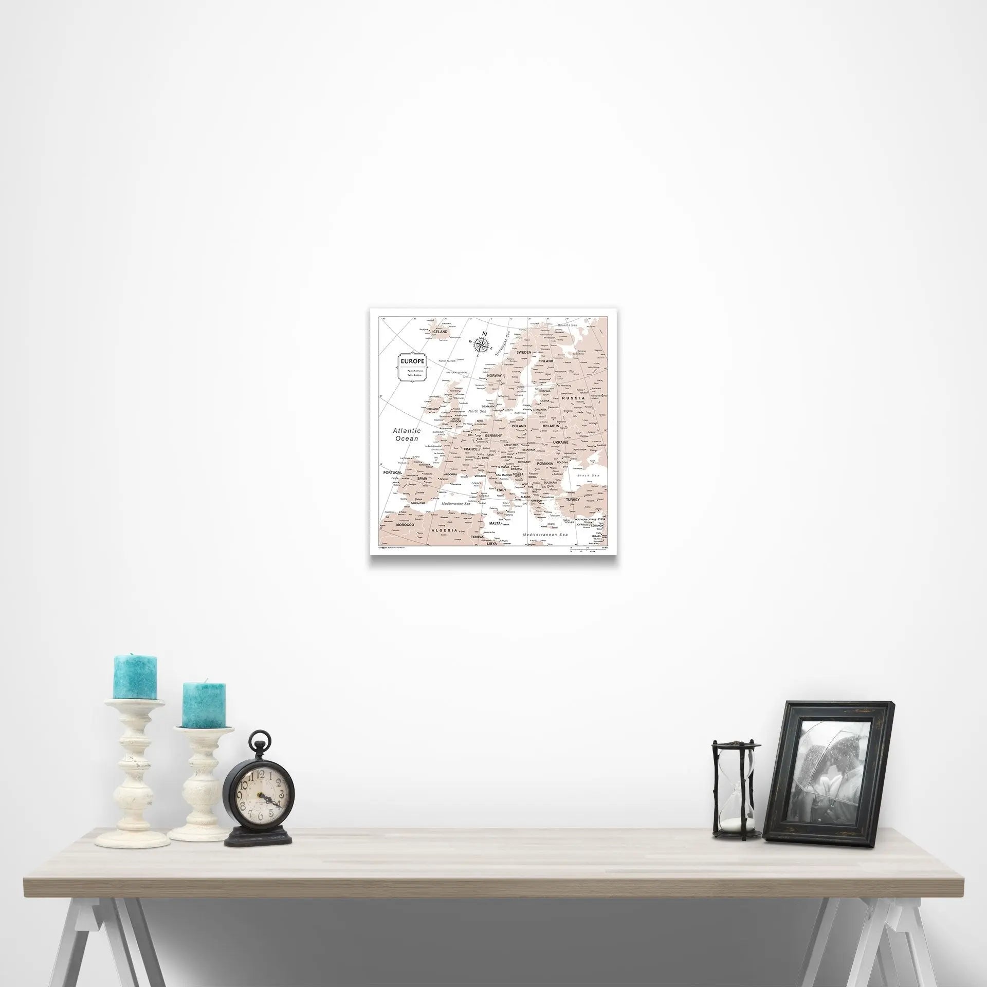 Europe Map Poster - Light Brown Color Splash CM Poster