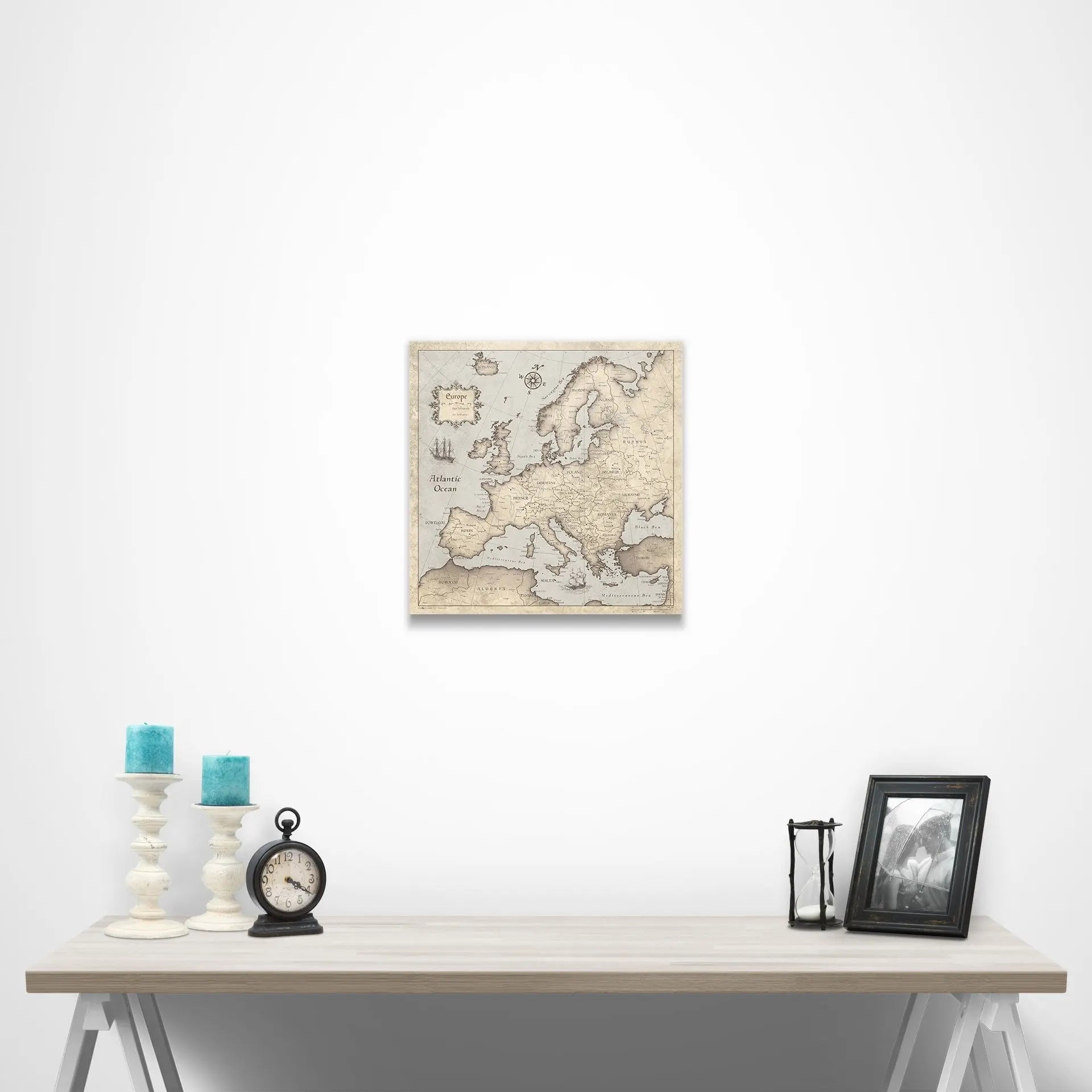 Europe Map Poster - Rustic Vintage CM Poster