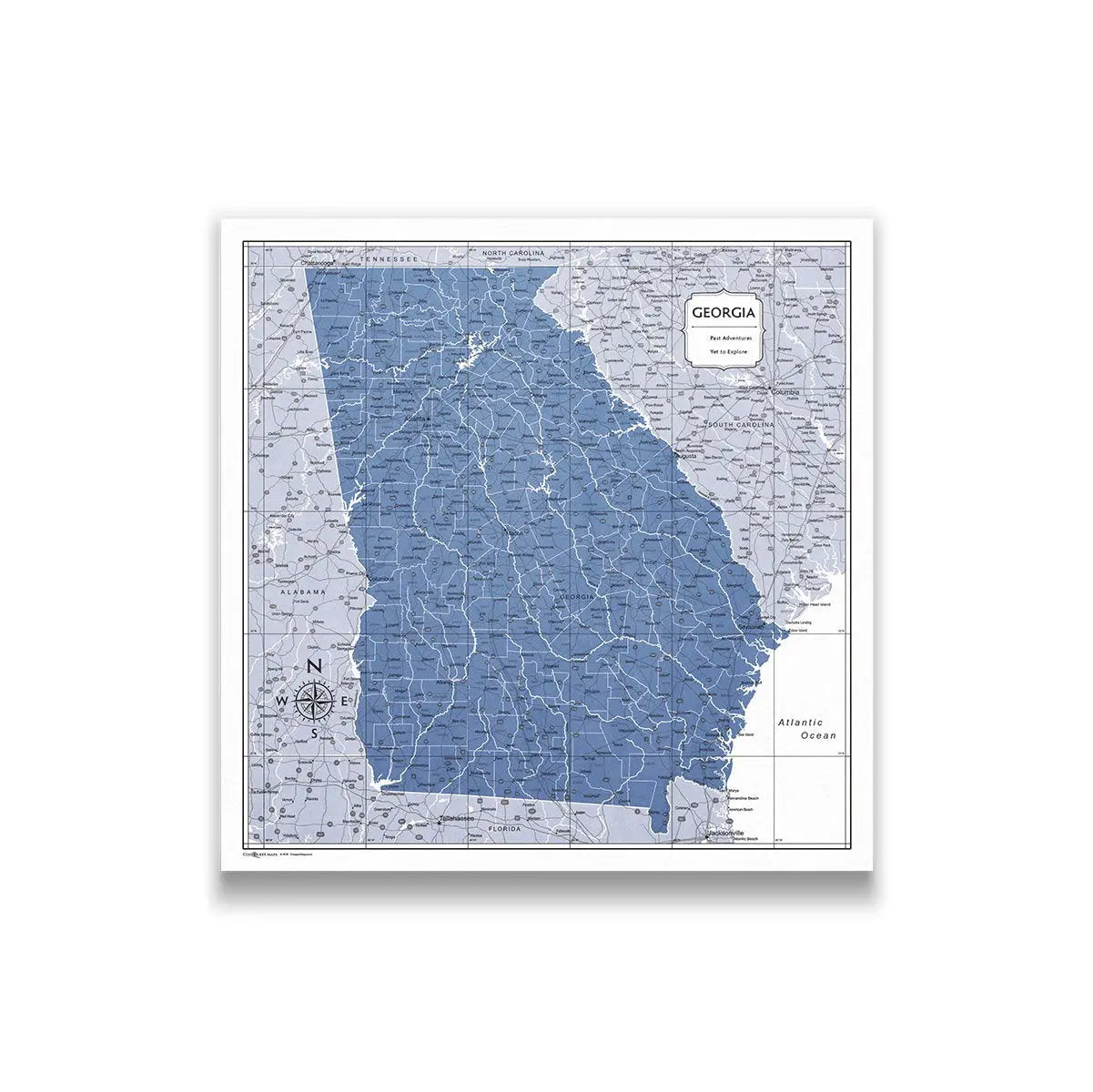 Push Pin Georgia Map (Pin Board) - Navy Color Splash CM Pin Board