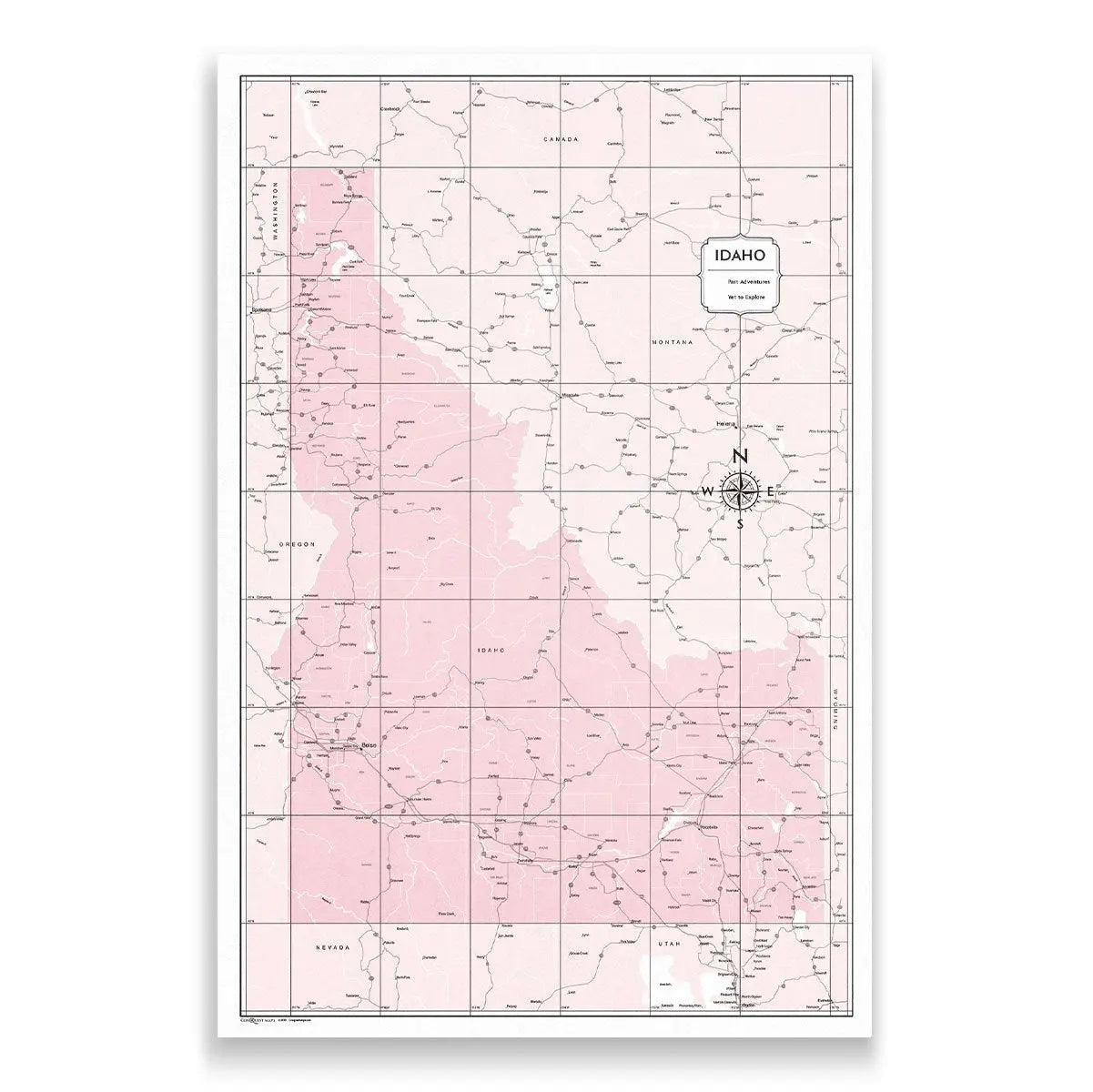 Push Pin Idaho Map (Pin Board) - Pink Color Splash CM Pin Board
