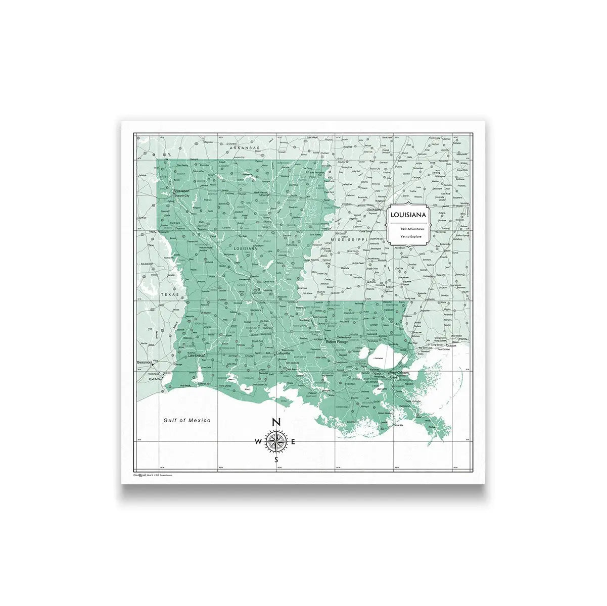 Push Pin Louisiana Map (Pin Board) - Green Color Splash CM Pin Board