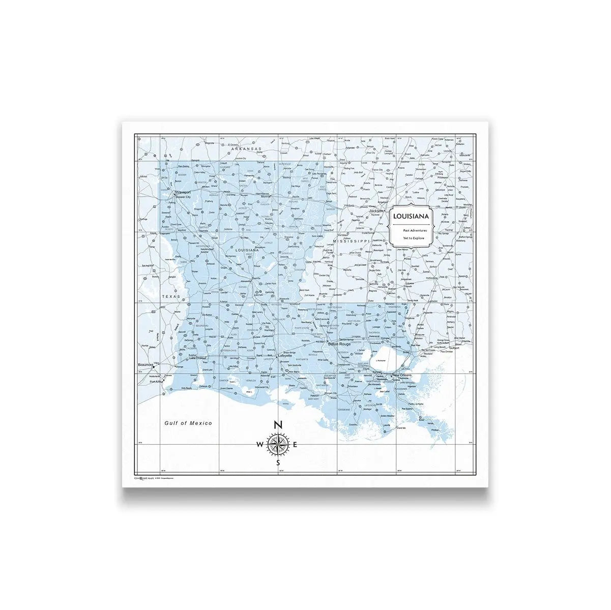 Push Pin Louisiana Map (Pin Board) - Light Blue Color Splash CM Pin Board