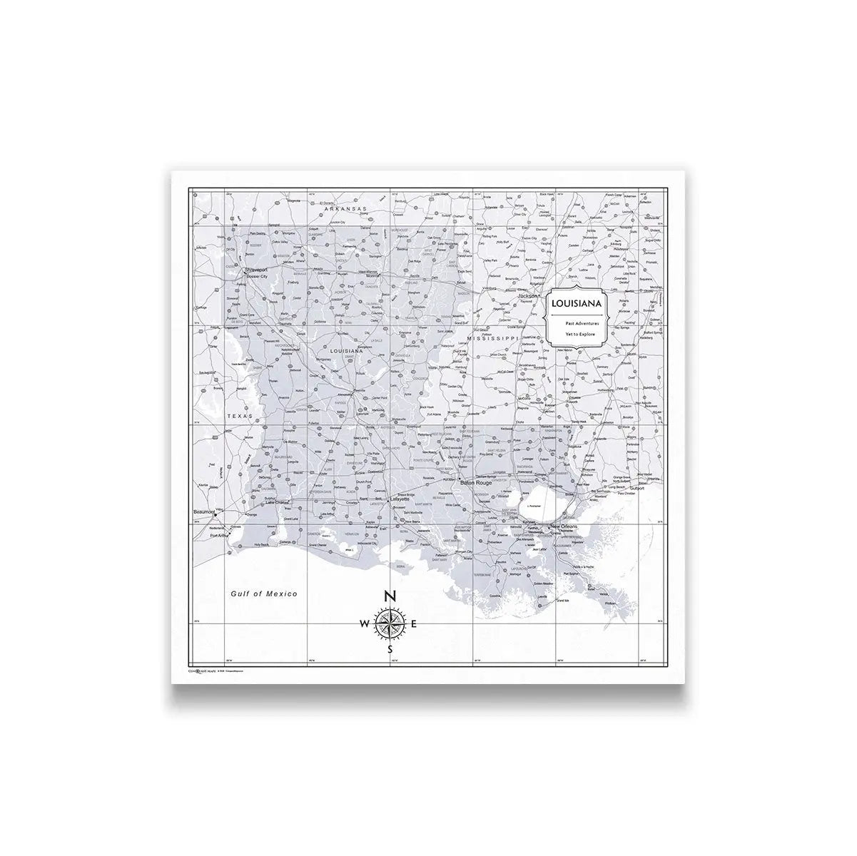 Push Pin Louisiana Map (Pin Board) - Light Gray Color Splash CM Pin Board