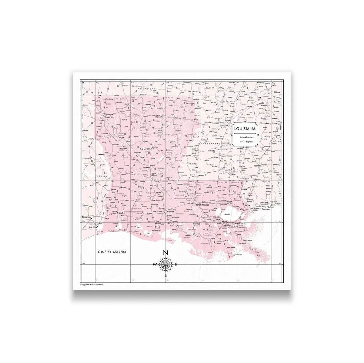 Push Pin Louisiana Map (Pin Board) - Pink Color Splash CM Pin Board