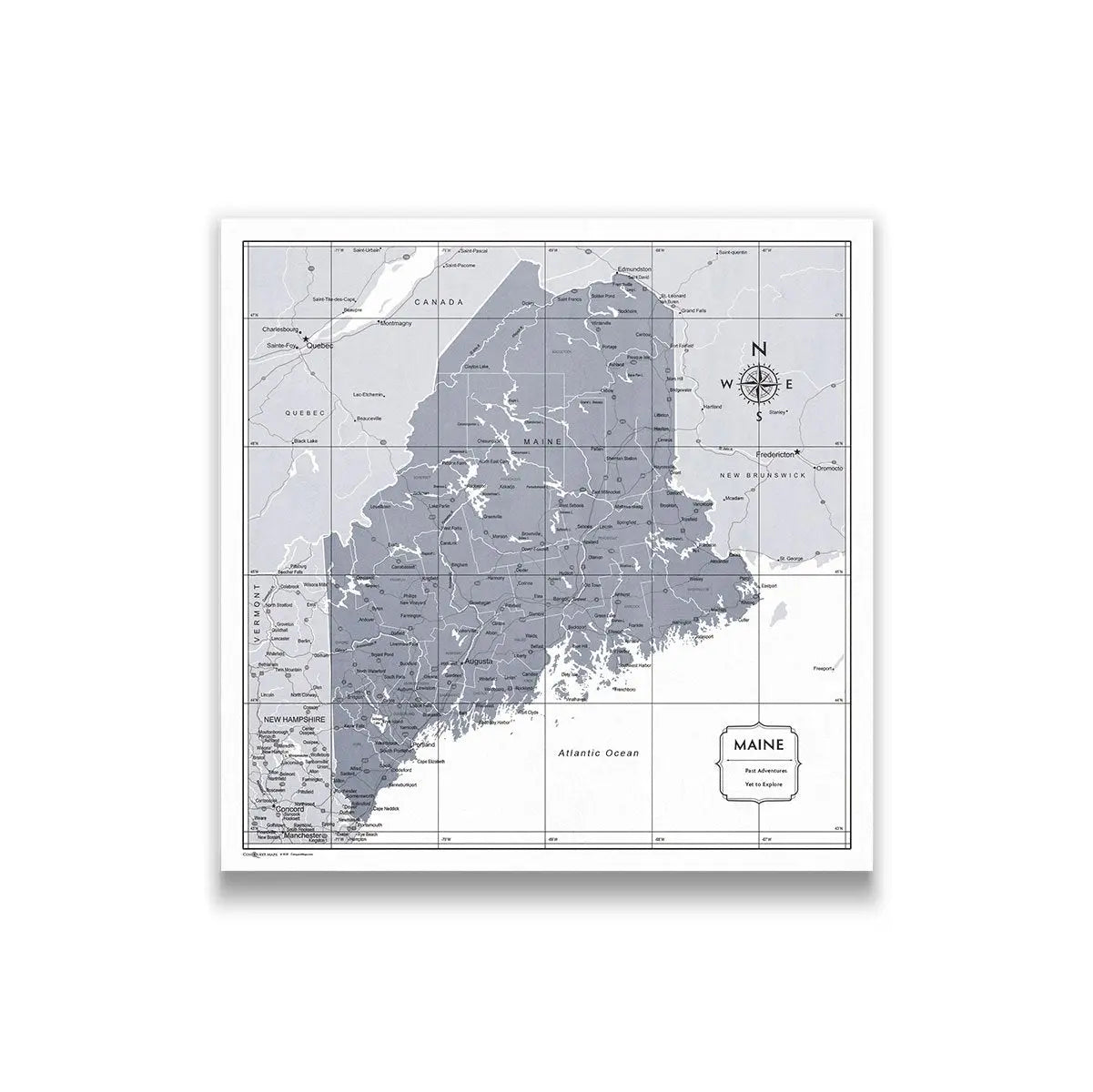 Push Pin Maine Map (Pin Board) - Dark Gray Color Splash CM Pin Board