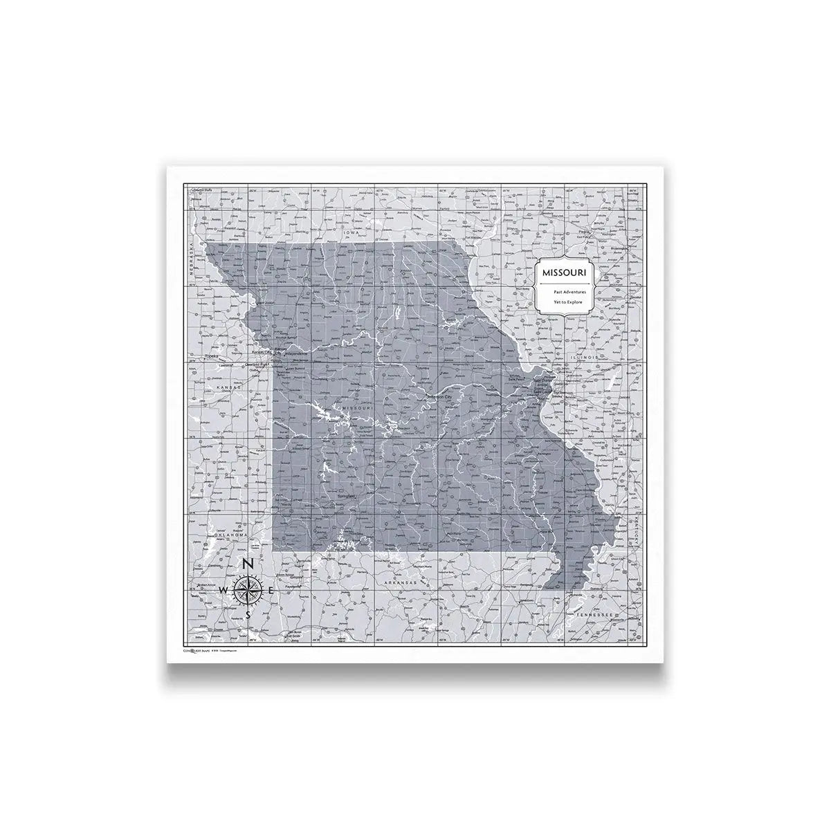 Push Pin Missouri Map (Pin Board) - Dark Gray Color Splash CM Pin Board