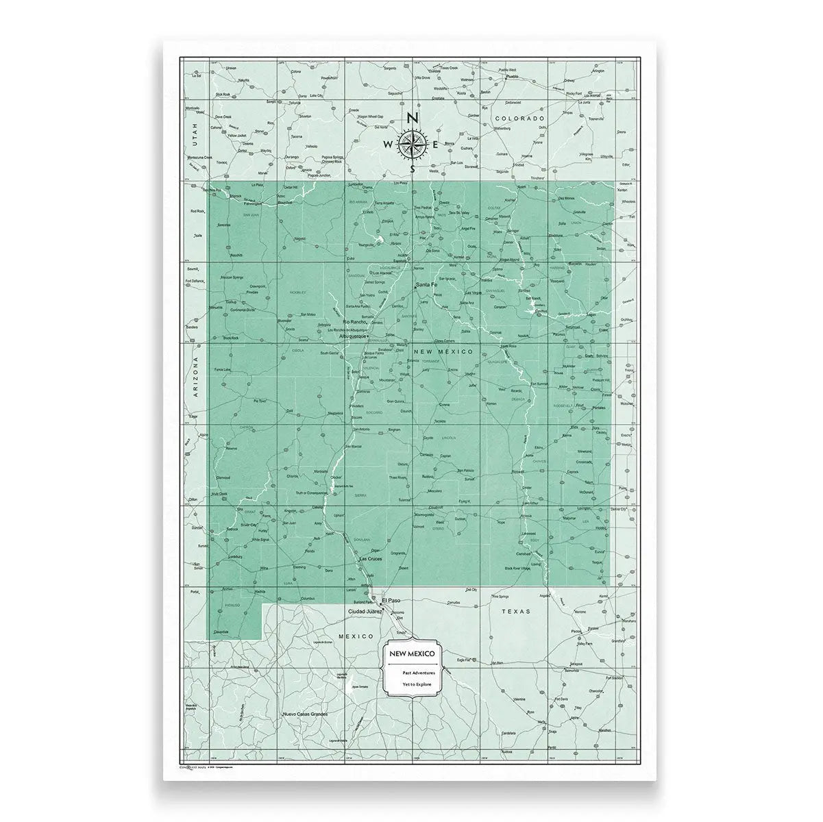 Push Pin New Mexico Map (Pin Board) - Green Color Splash CM Pin Board