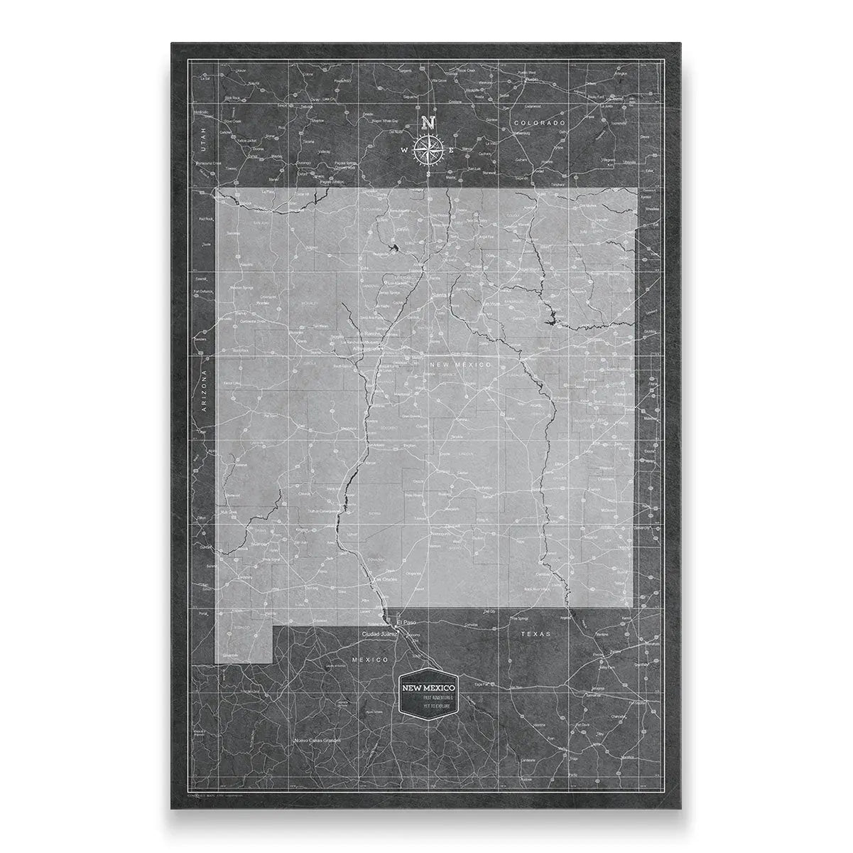 Push Pin New Mexico Map (Pin Board) - Modern Slate CM Pin Board