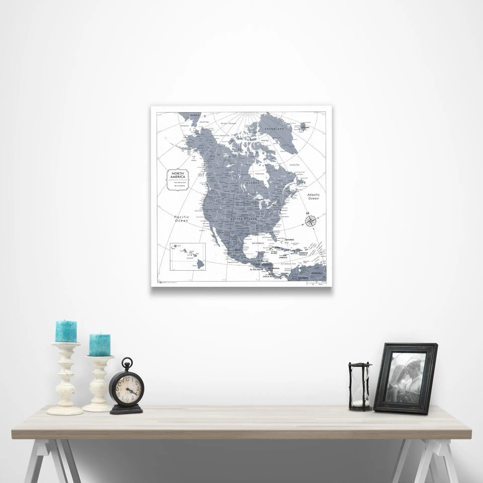 North America Poster - Dark Gray Color Splash CM Poster