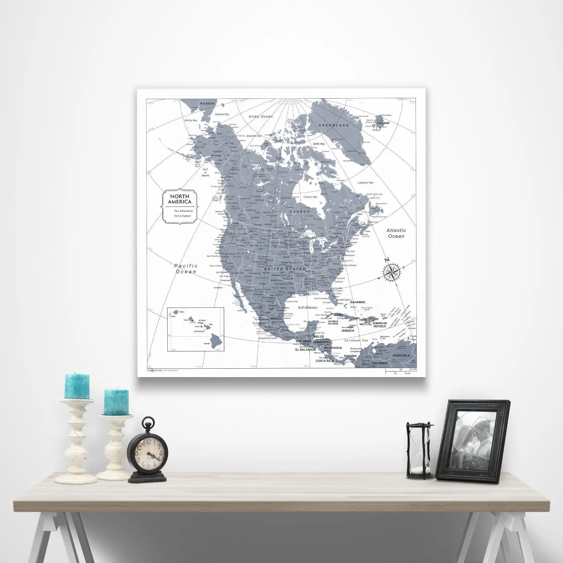 North America Poster - Dark Gray Color Splash CM Poster