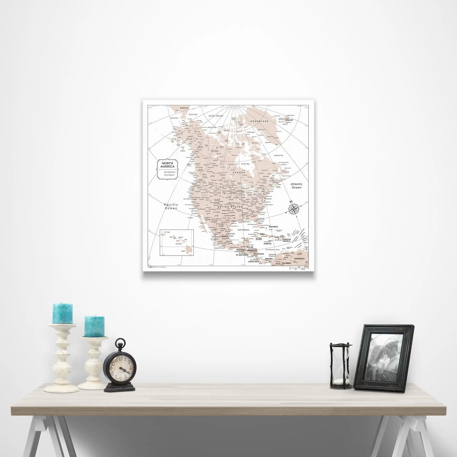 North America Poster - Light Brown Color Splash CM Poster