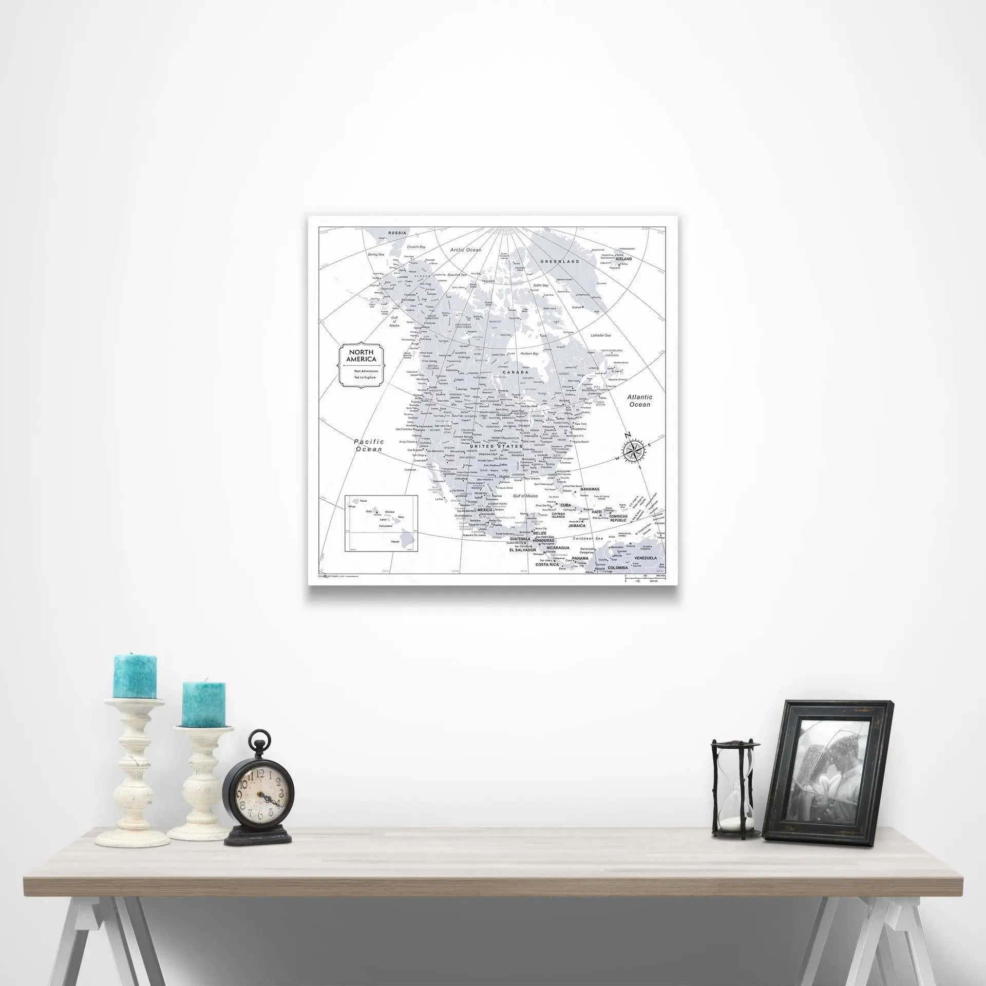 North America Poster - Light Gray Color Splash CM Poster