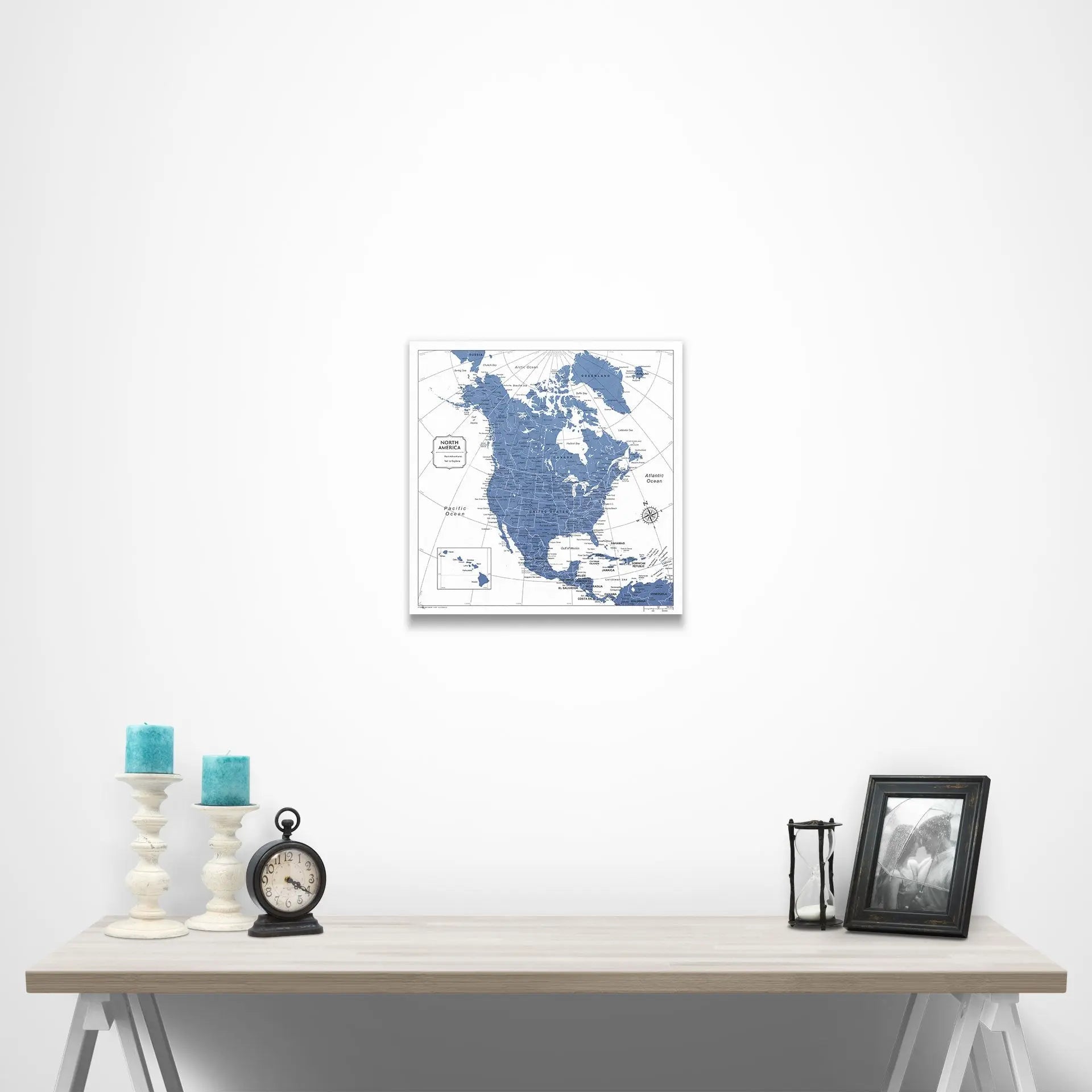 North America Poster - Navy Color Splash CM Poster