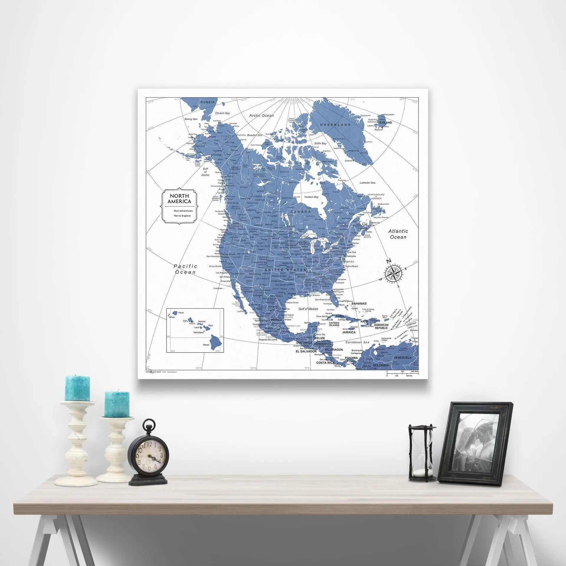 North America Poster - Navy Color Splash CM Poster