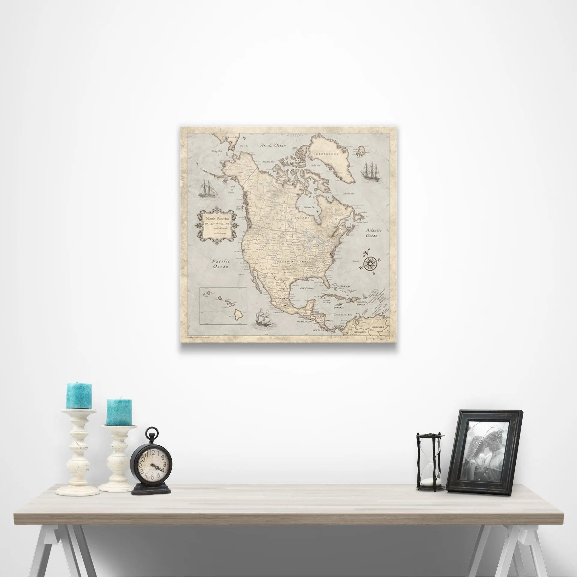 North America Poster - Rustic Vintage CM Poster