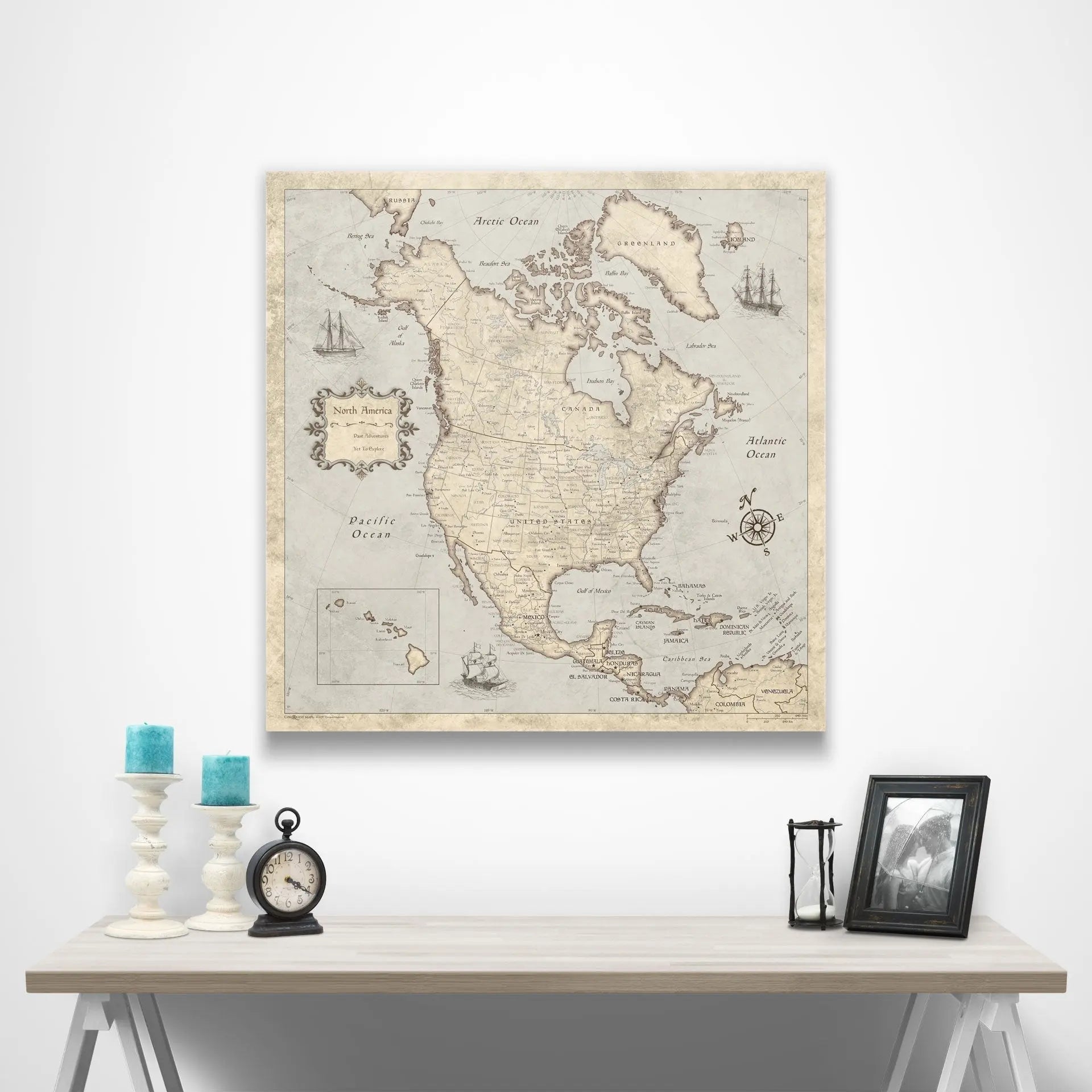 North America Poster - Rustic Vintage CM Poster