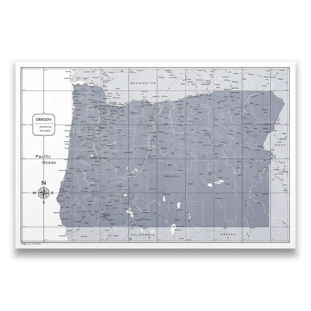 Push Pin Oregon Map (Pin Board) - Dark Gray Color Splash CM Pin Board