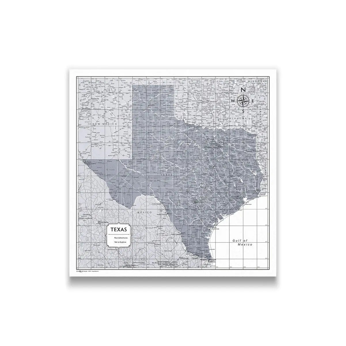 Push Pin Texas Map (Pin Board) - Dark Gray Color Splash CM Pin Board