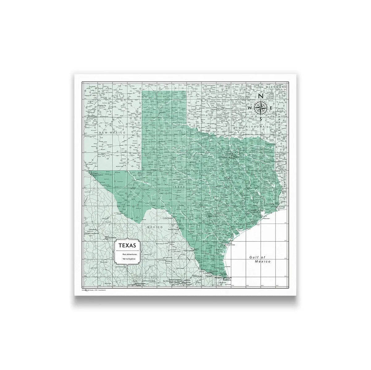 Push Pin Texas Map (Pin Board) - Green Color Splash CM Pin Board