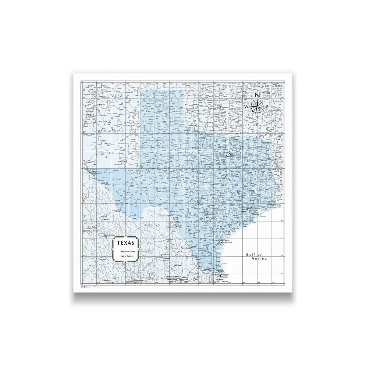 Push Pin Texas Map (Pin Board) - Light Blue Color Splash CM Pin Board