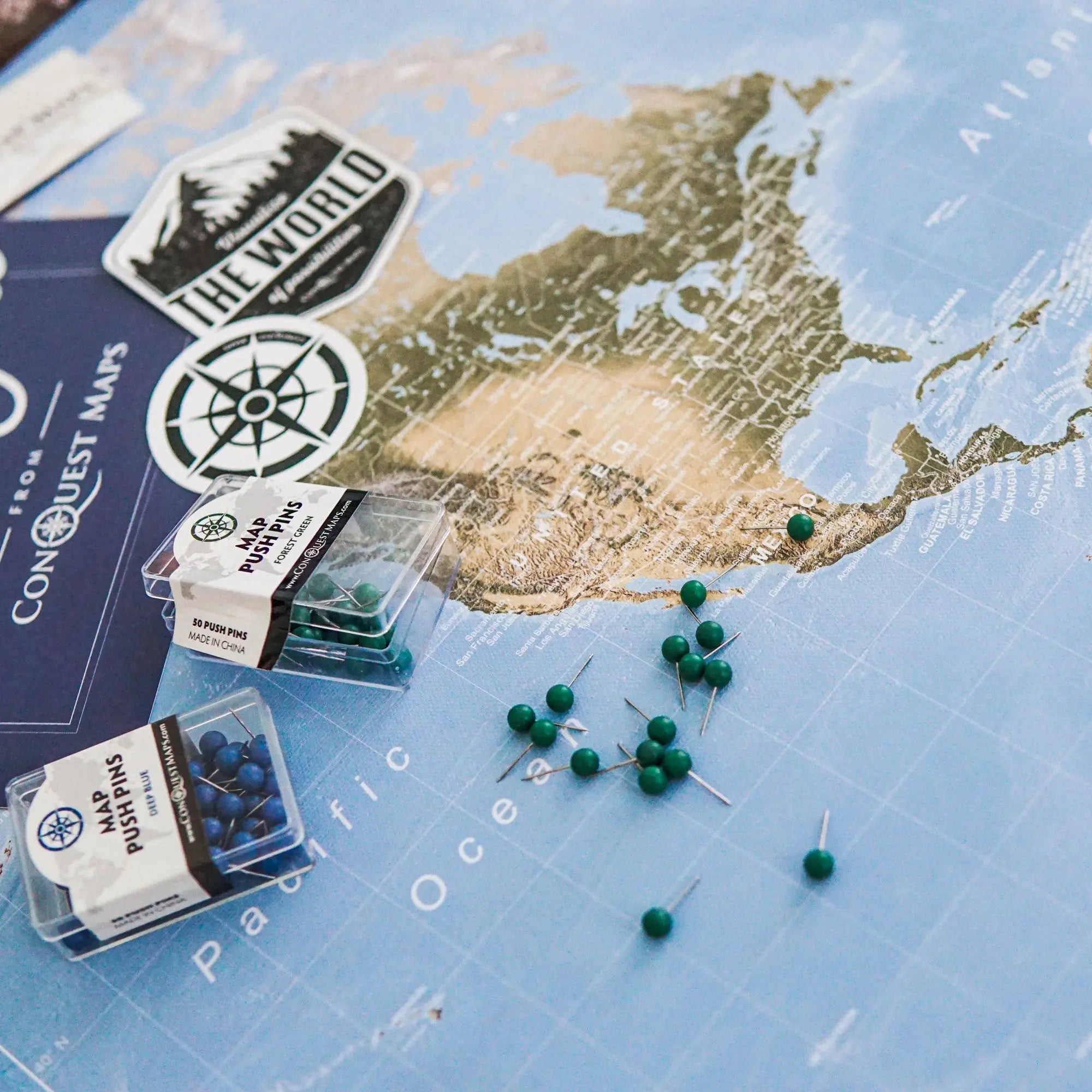 Push Pin World Map - Natural Earth CM Pin Board
