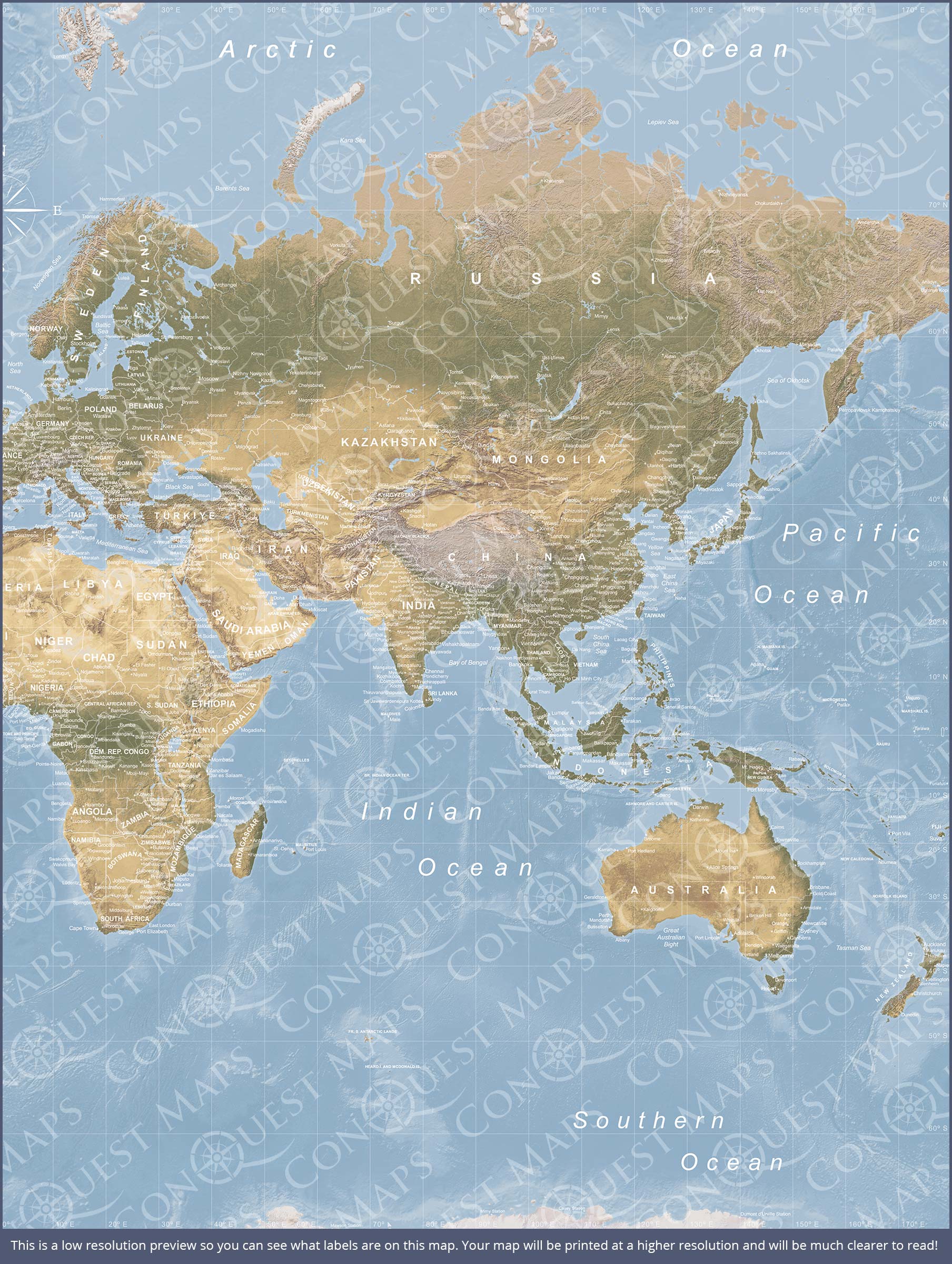 Push Pin World Map - Natural Earth CM Pin Board