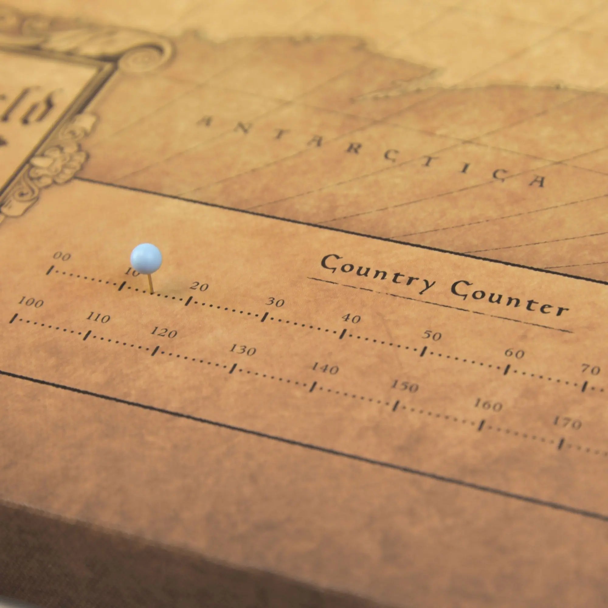 Push Pin World (Winkel Tripel) Map (Pin Board) - Golden Aged CM Pin Board