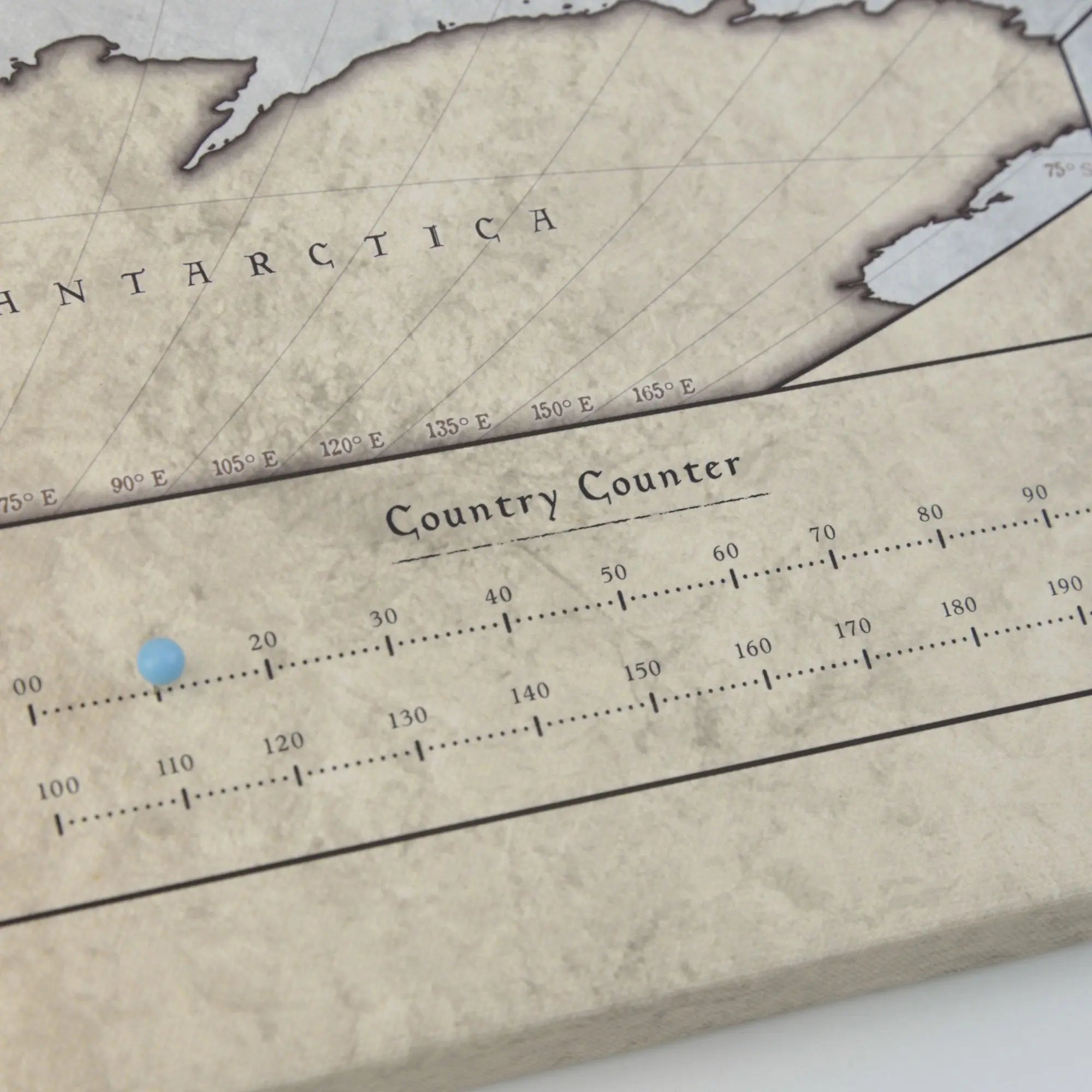 Push Pin World (Winkel Tripel) Map (Pin Board) - Rustic Vintage CM Pin Board