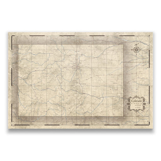 Push Pin Colorado Map (Pin Board) - Rustic Vintage CM Pin Board