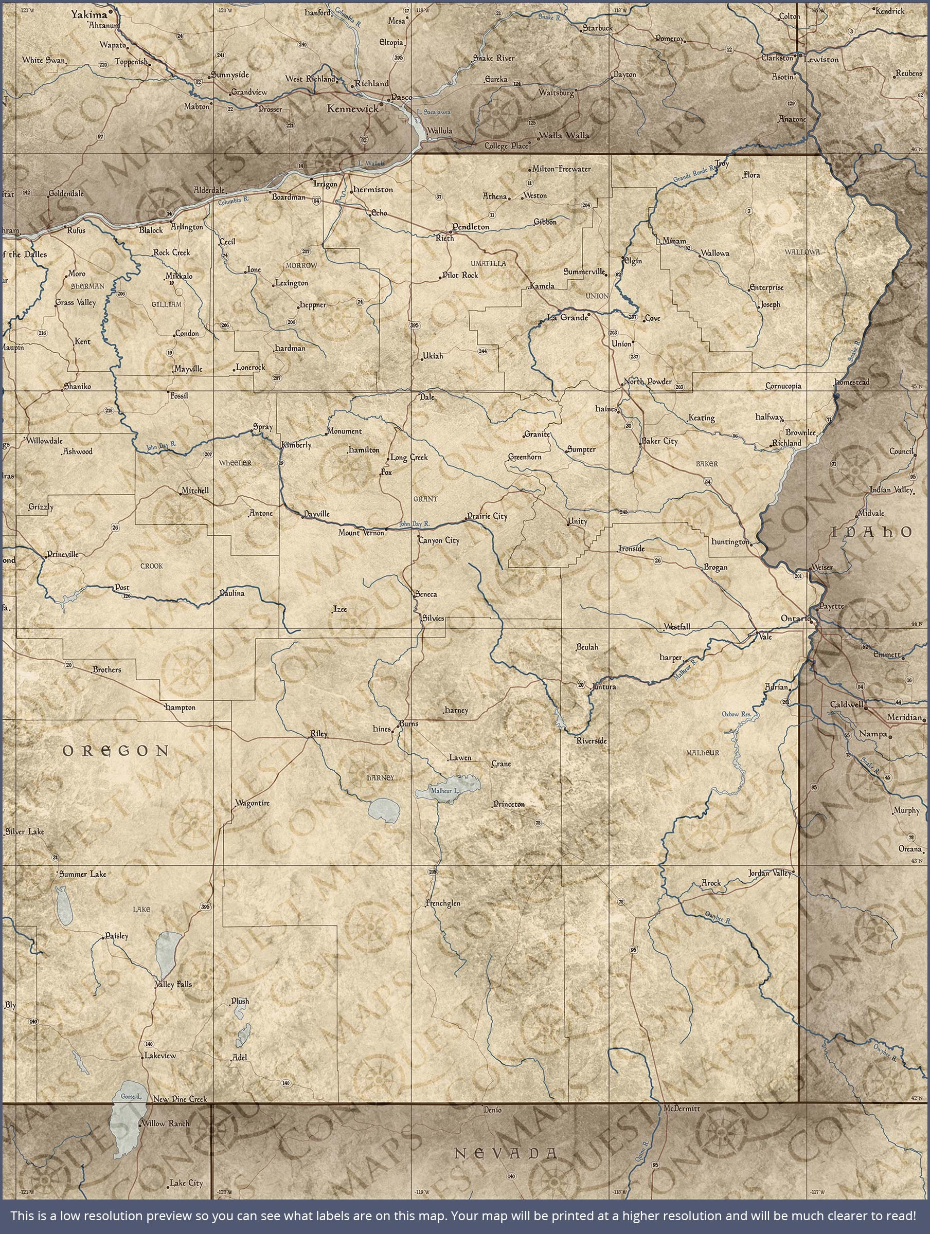 Push Pin Oregon Map (Pin Board) - Rustic Vintage CM Pin Board