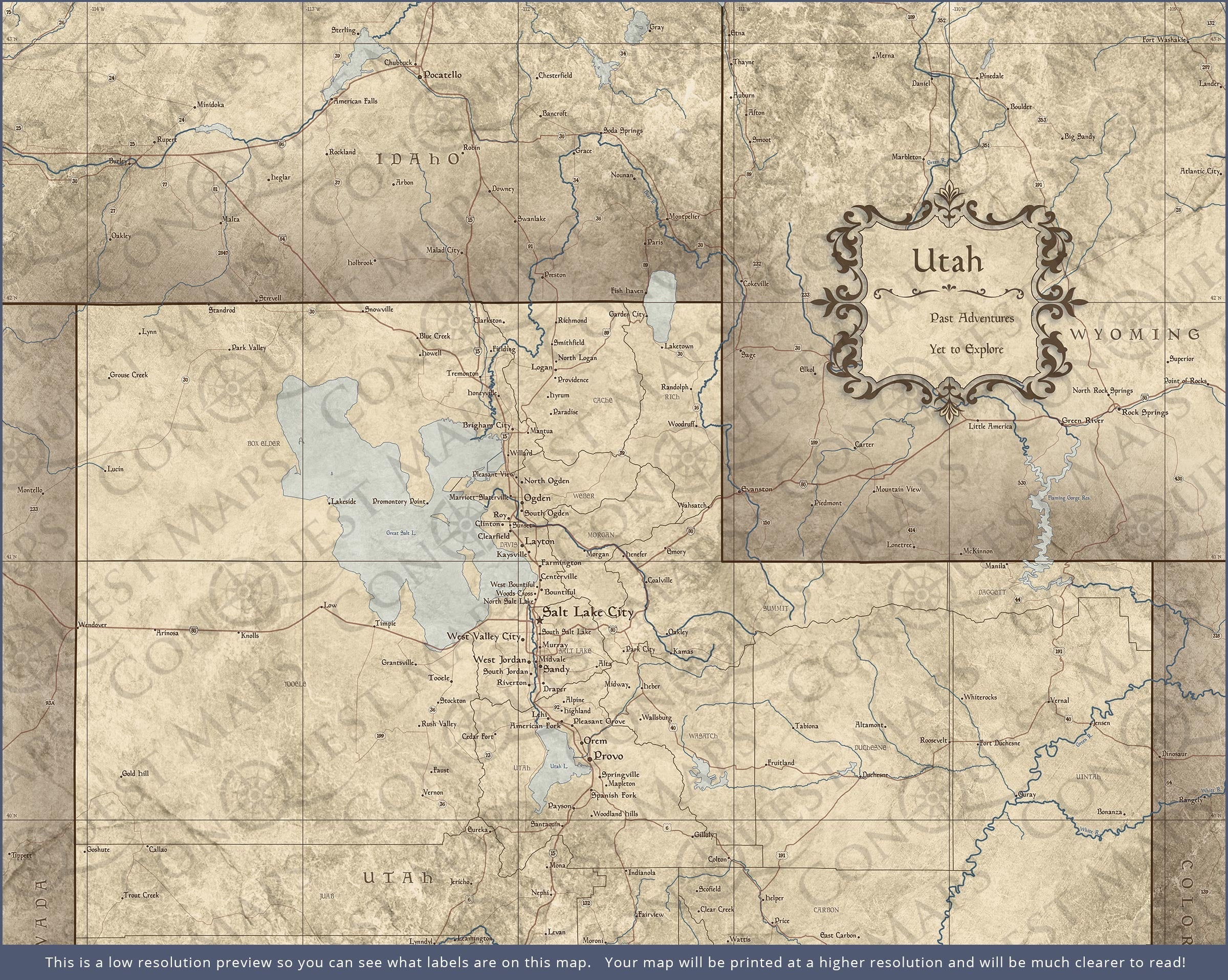 Push Pin Utah Map (Pin Board) - Rustic Vintage CM Pin Board